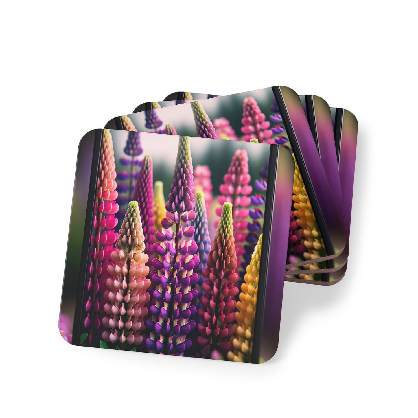 Lupins Coasters, Floral Drink Mats, Botanical Home Decor, Nature Inspired Table Coasters, Kitchen Accessories