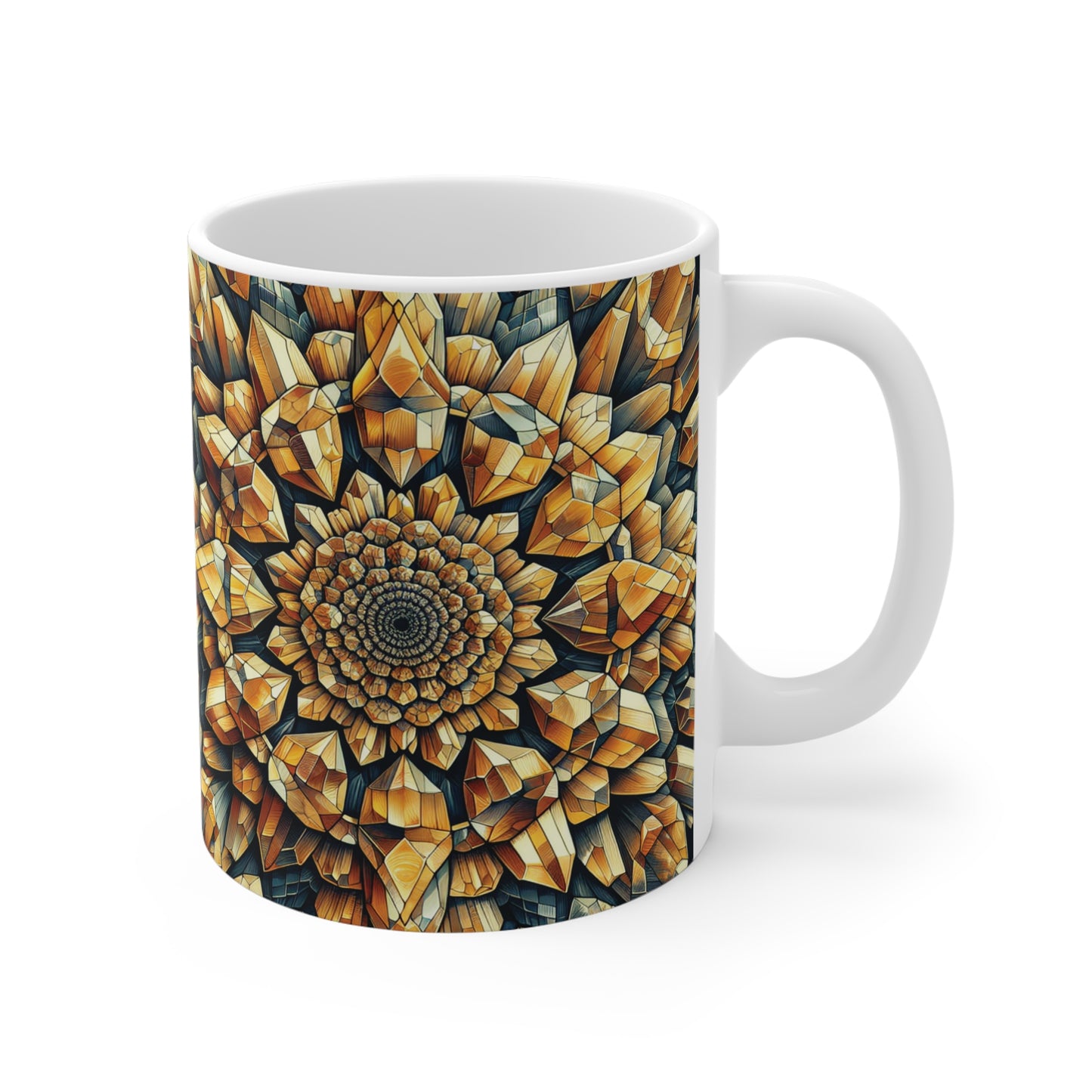Citrine Geometric Ceramic Mug - Artisanal Drinkware for Coffee Lovers, Home Decor, Unique Gift, Housewarming, Mother's Day
