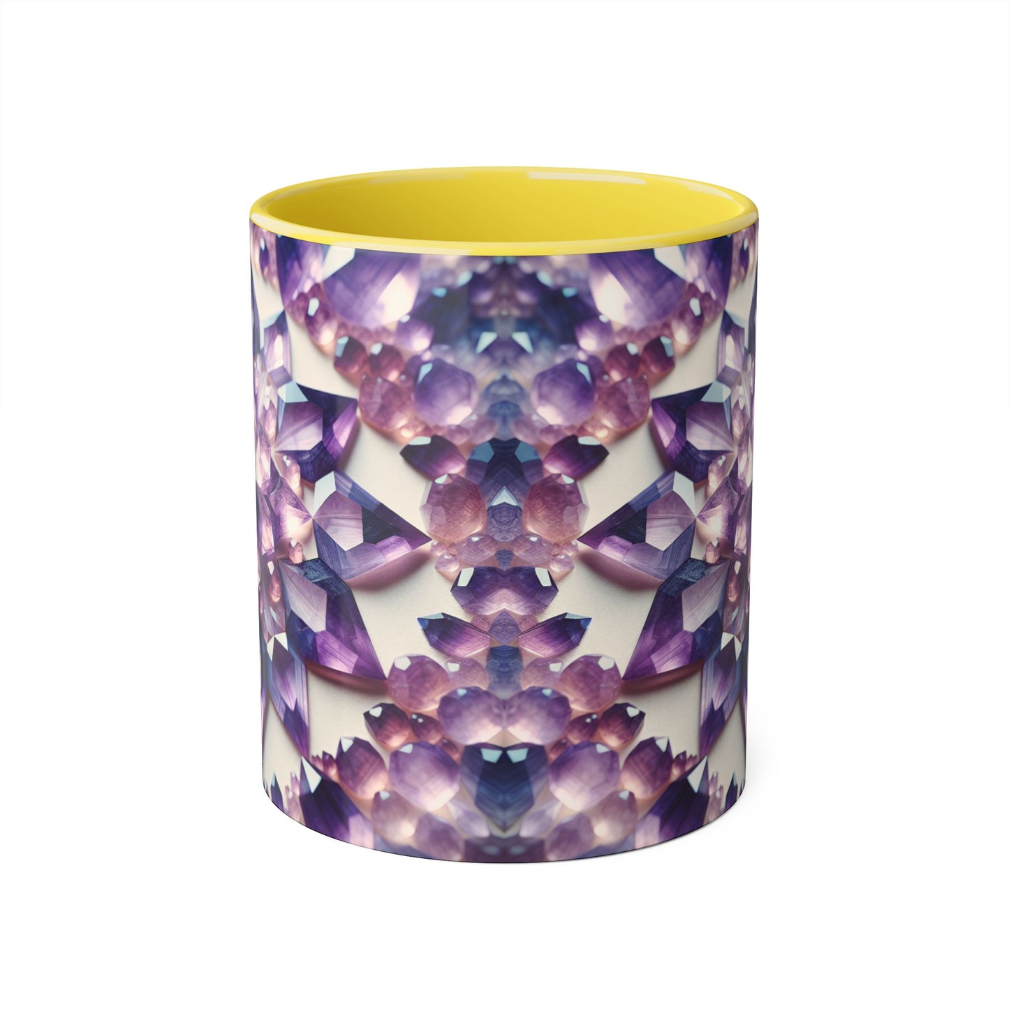 Elegant Purple Crystal Accent Mug, Unique Gift for Gem Lovers, Decorative Coffee Cup, Birthday Present, Home Office Decor