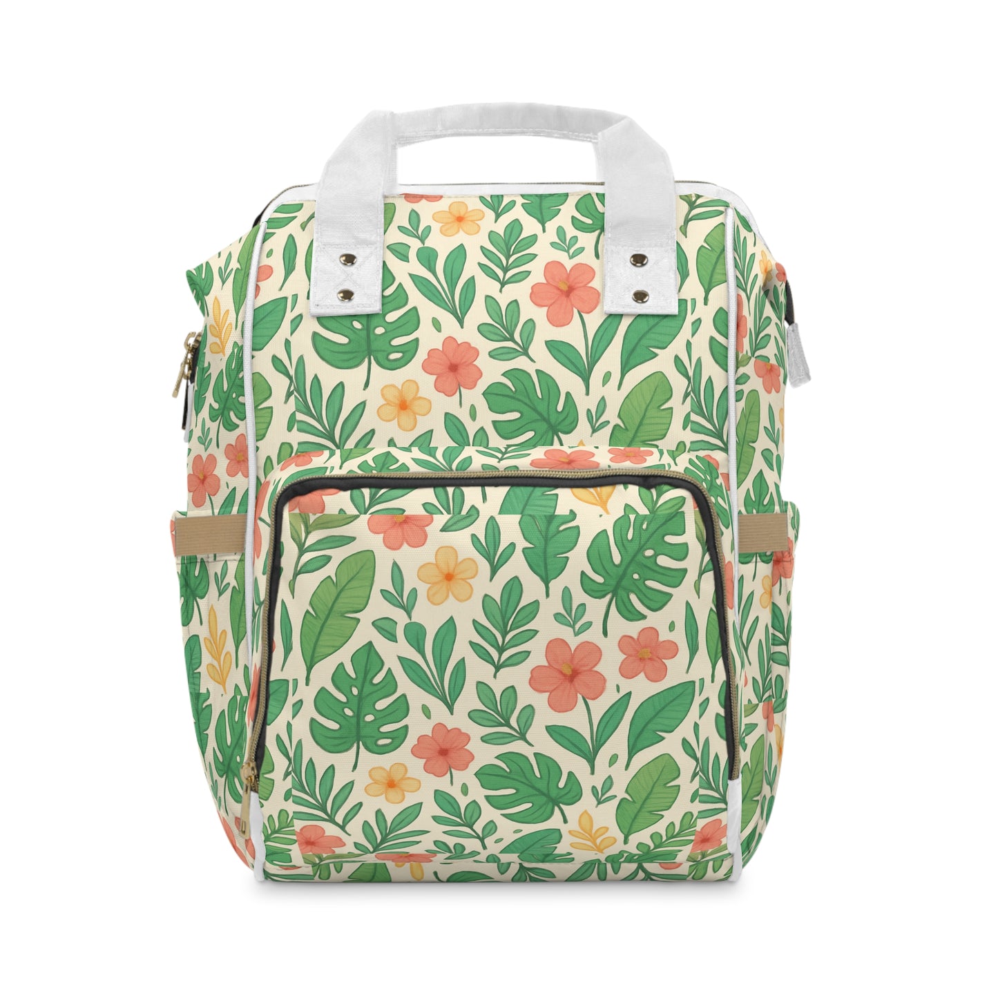 Diaper Backpack, Tropical Leaf Pattern Diaper Bag, Mommy Bag, Large Capacity Backpack, Baby Shower Gift, Gender Neutral Bag