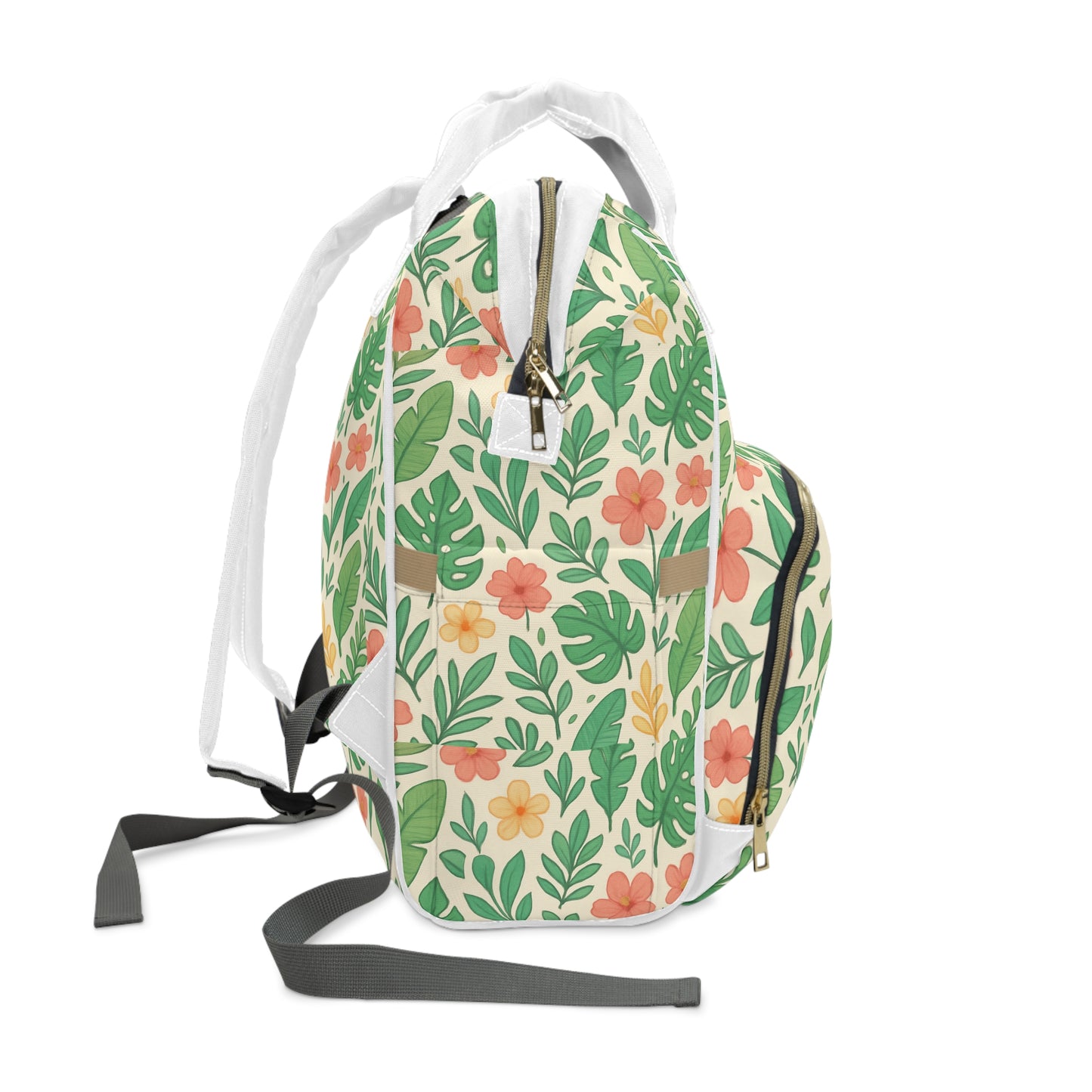 Diaper Backpack, Tropical Leaf Pattern Diaper Bag, Mommy Bag, Large Capacity Backpack, Baby Shower Gift, Gender Neutral Bag