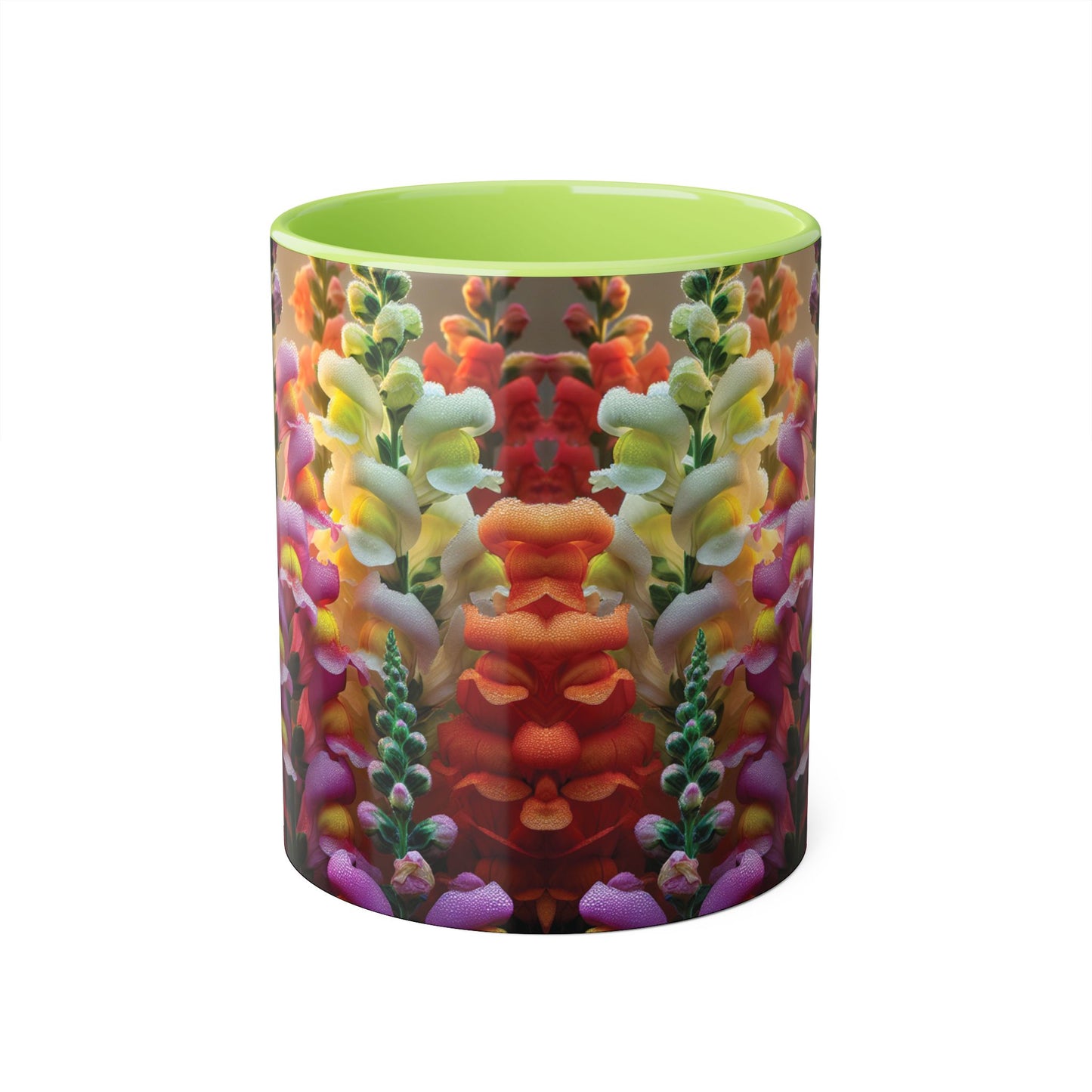 Snapdragon Floral Accent Mug – 11oz Ceramic Coffee Cup for Garden Lovers