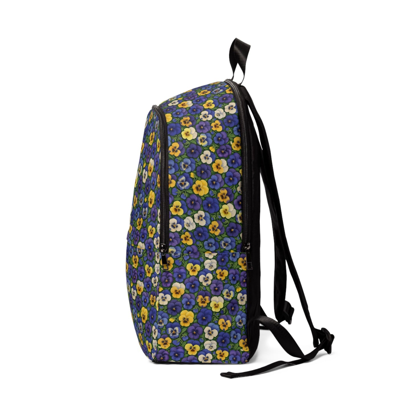 Fabric Backpack with Vibrant Pansy Design