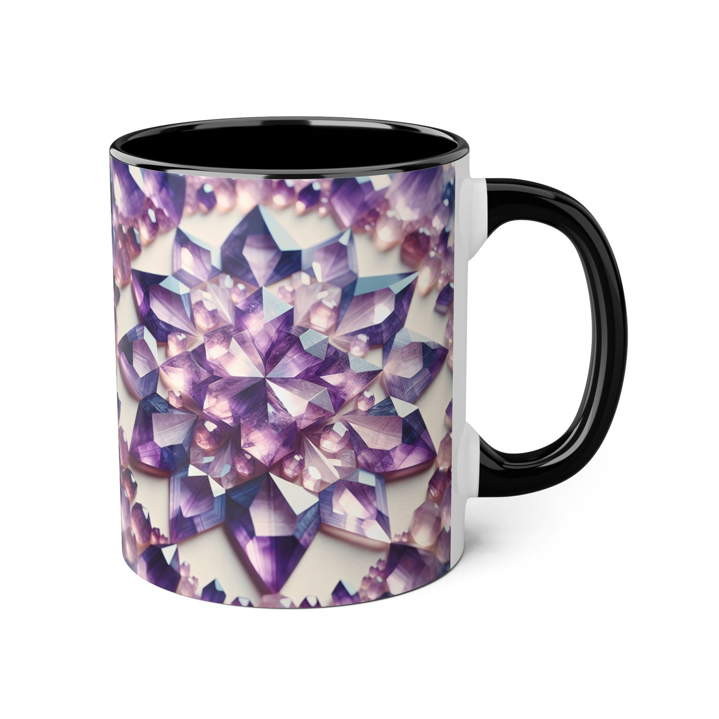 Elegant Purple Crystal Accent Mug, Unique Gift for Gem Lovers, Decorative Coffee Cup, Birthday Present, Home Office Decor