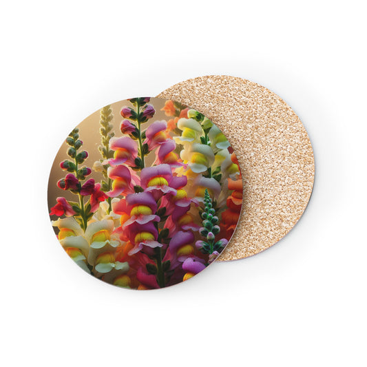 Floral Snapdragons Coasters, Drink Coasters, Botanical Kitchen Decor, Set of 4, Hostess Gift, Housewarming Present