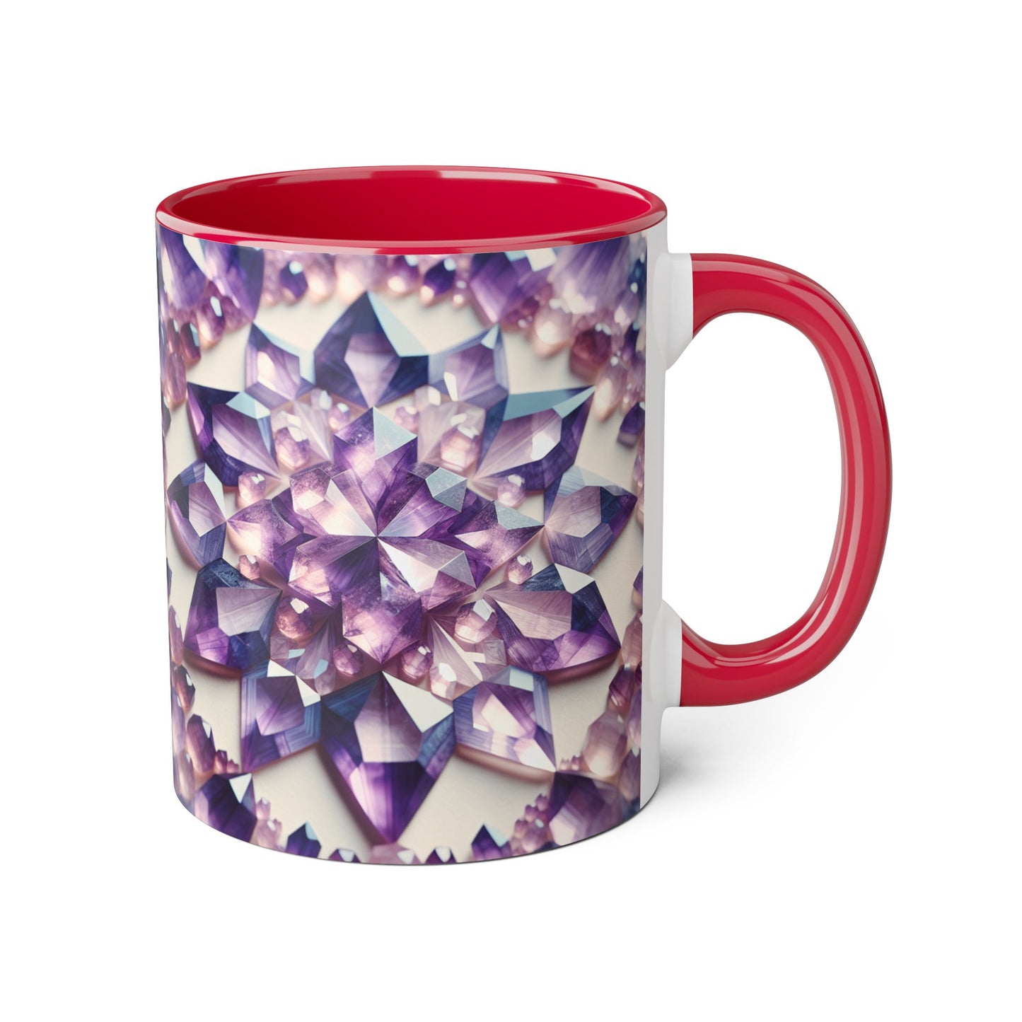 Elegant Purple Crystal Accent Mug, Unique Gift for Gem Lovers, Decorative Coffee Cup, Birthday Present, Home Office Decor