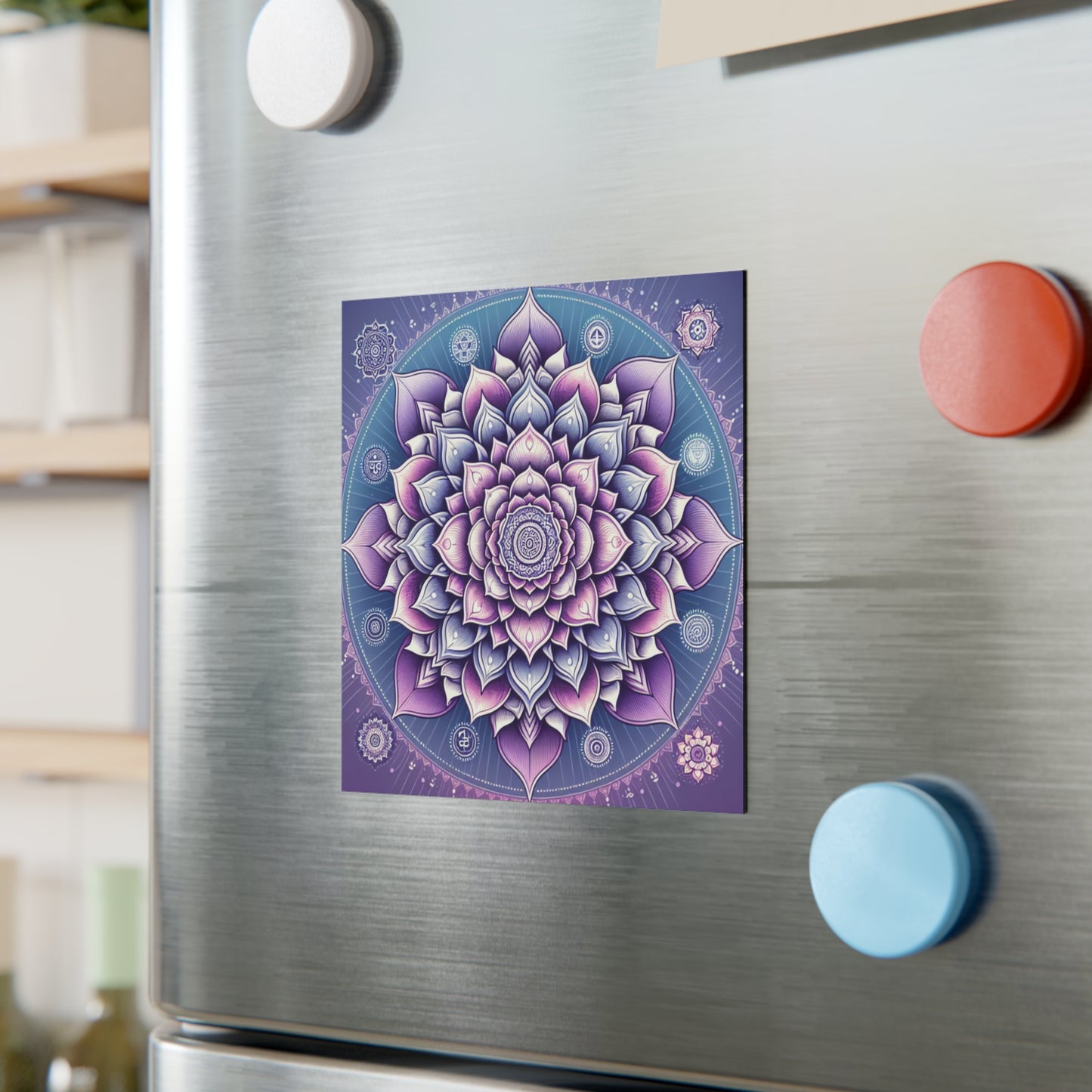 Square Magnet - Crown Chakra Design