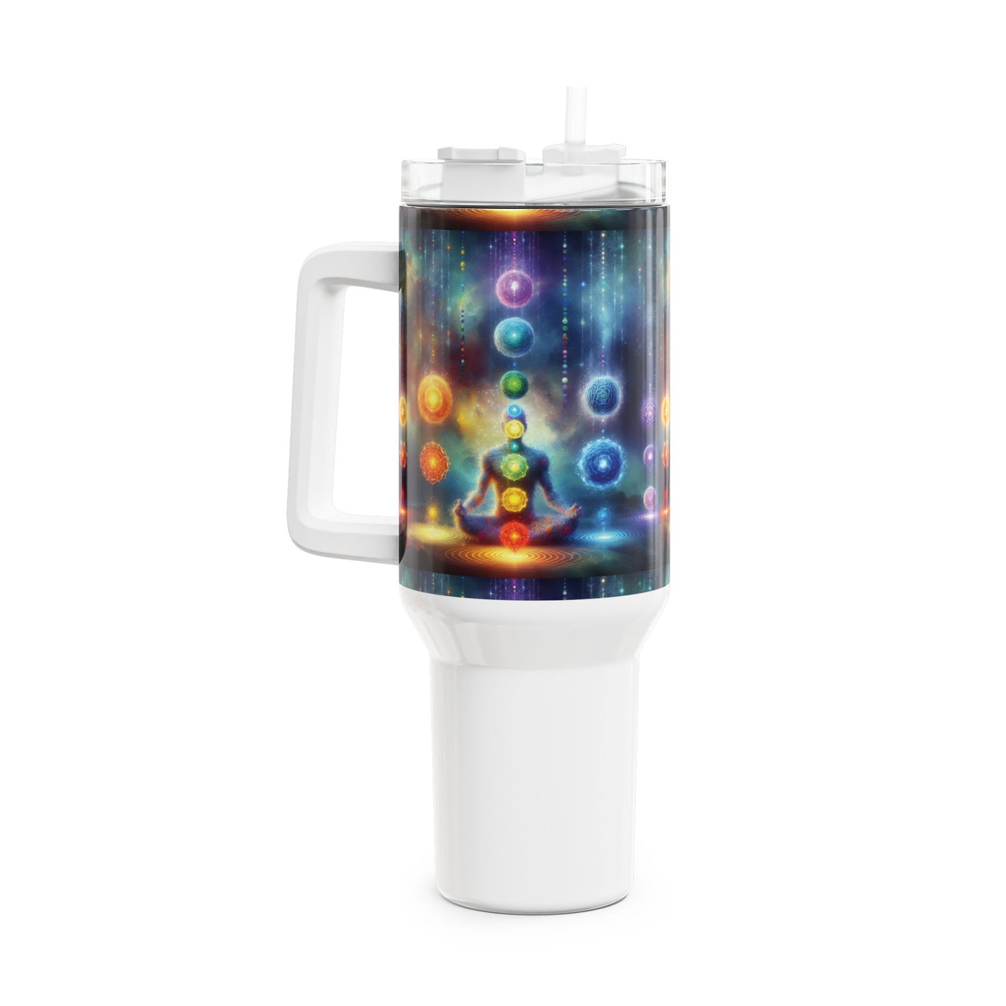 40oz Tumbler - Chakra Rainbow Design