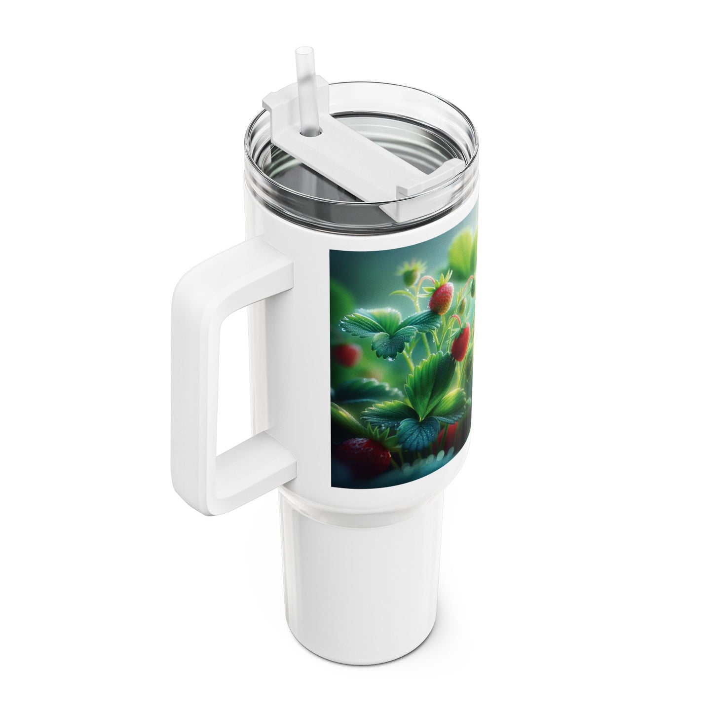 40oz Tumbler - Strawberry Plants Design