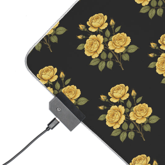 Floral LED Gaming Mouse Pad - Stylish Desk Accessory for Gamers, Perfect Gift for Birthdays, Holidays, and Home Offices