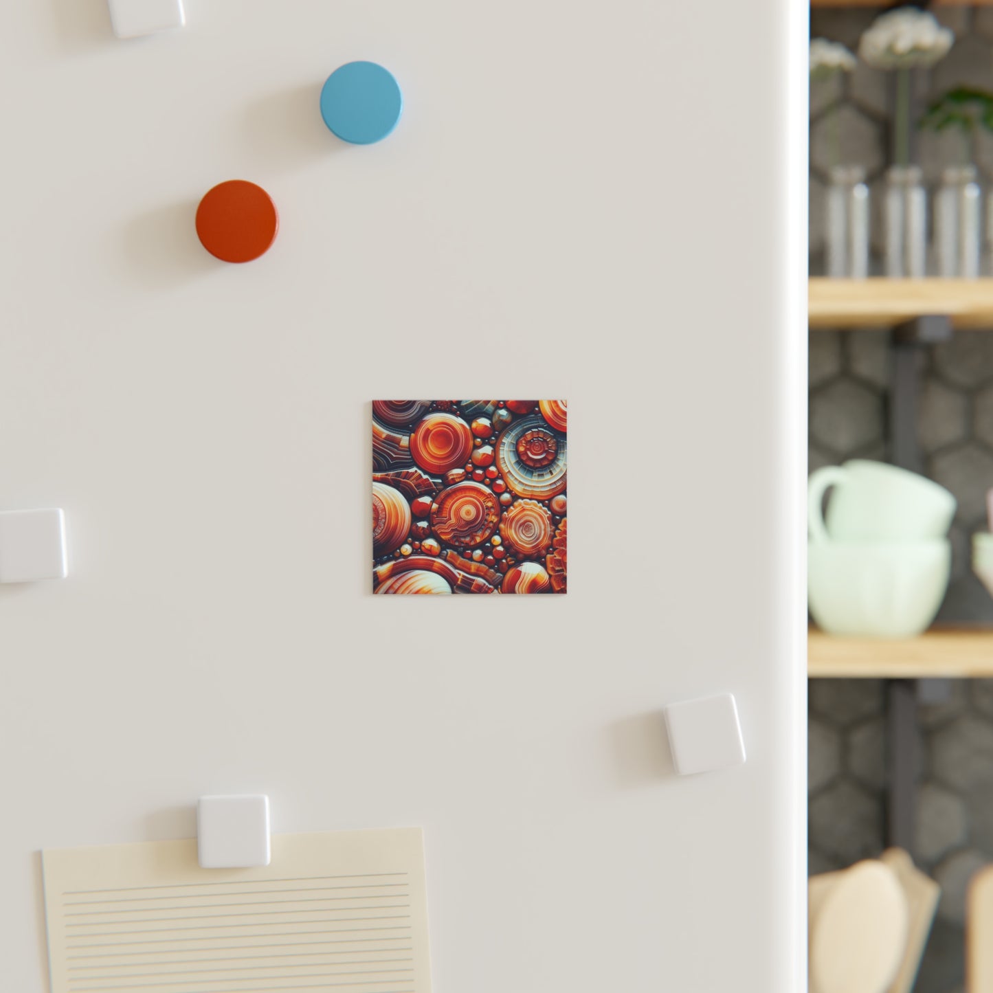 Square Magnet - Carnelian Design