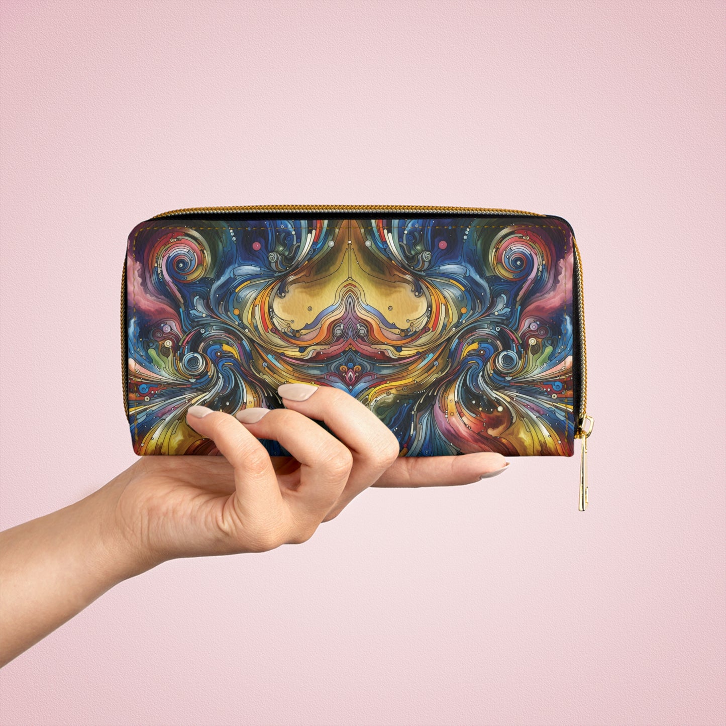 Zipper Wallet with Energy Wave Design