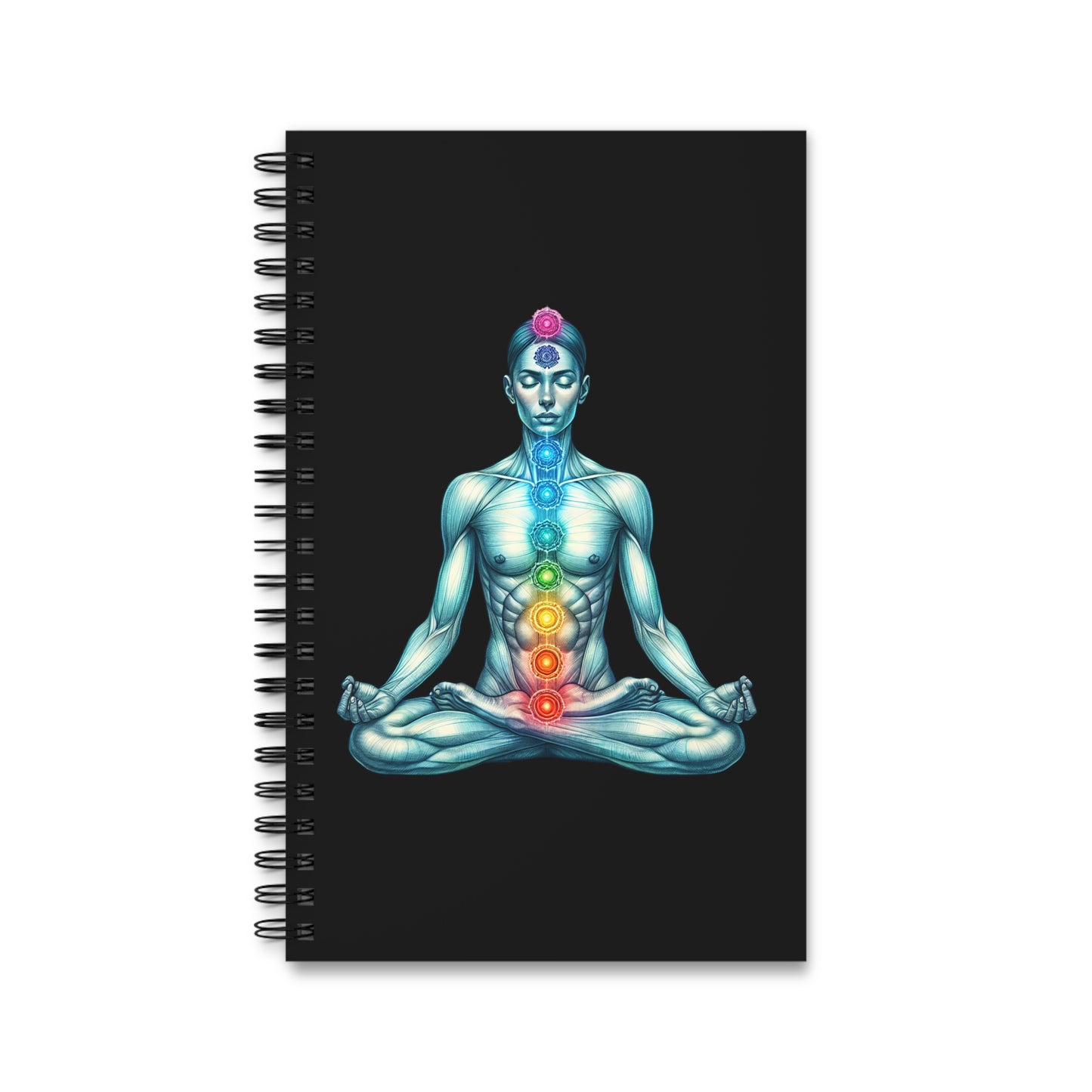 Meditation Spiral Journal - Chakra Design, Wellness Journal, Mindfulness Notebook, Gift for Yogis, Spiritual Planner