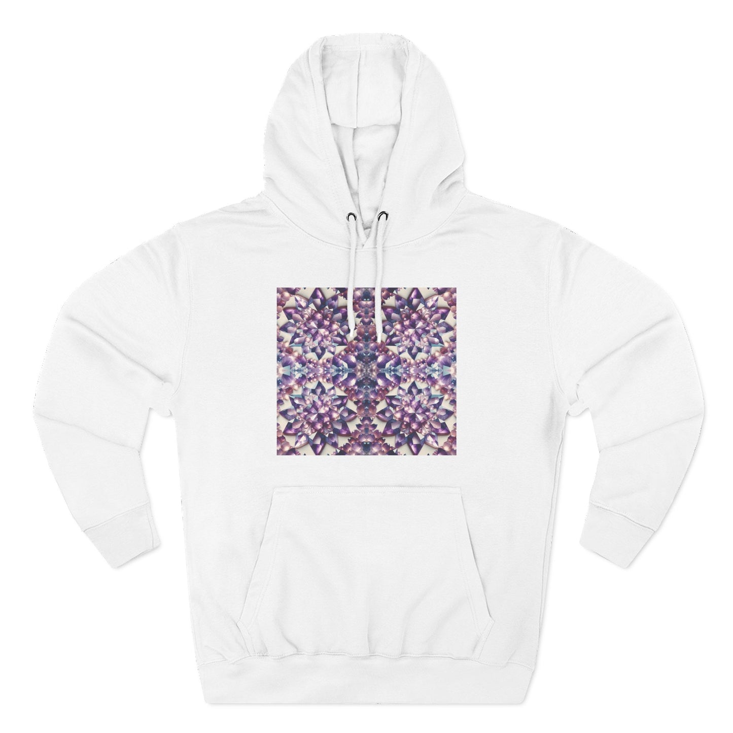 Fleece Hoodie - Amethyst Crystal Floral Design