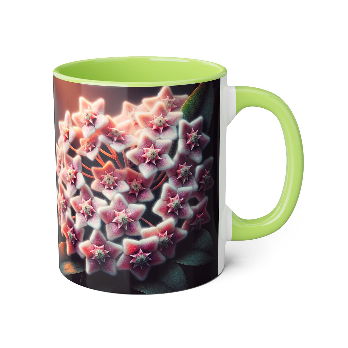 Hoya Bloom Accent Mug, Botanical Coffee Cup, Floral Tea Mug, Plant Lover Gift, Gardening Mug, Nature Inspired Mug