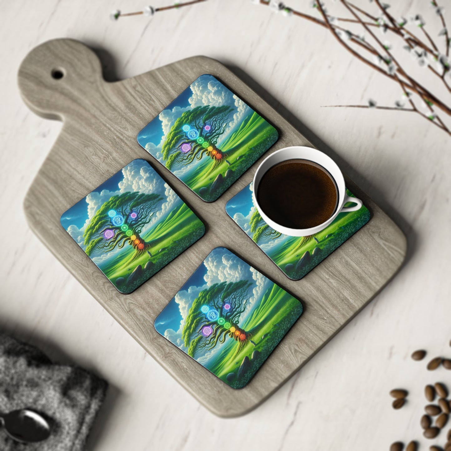 Coasters - Chakra Tree Design