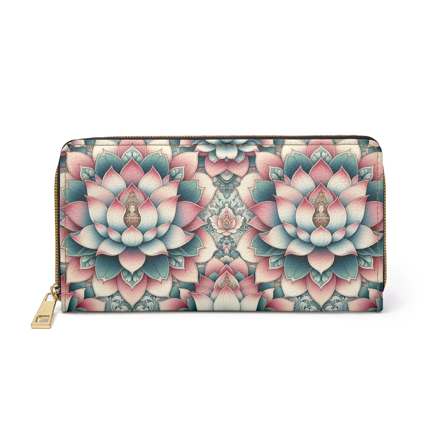 Zipper Wallet - Lotus Flower Pattern