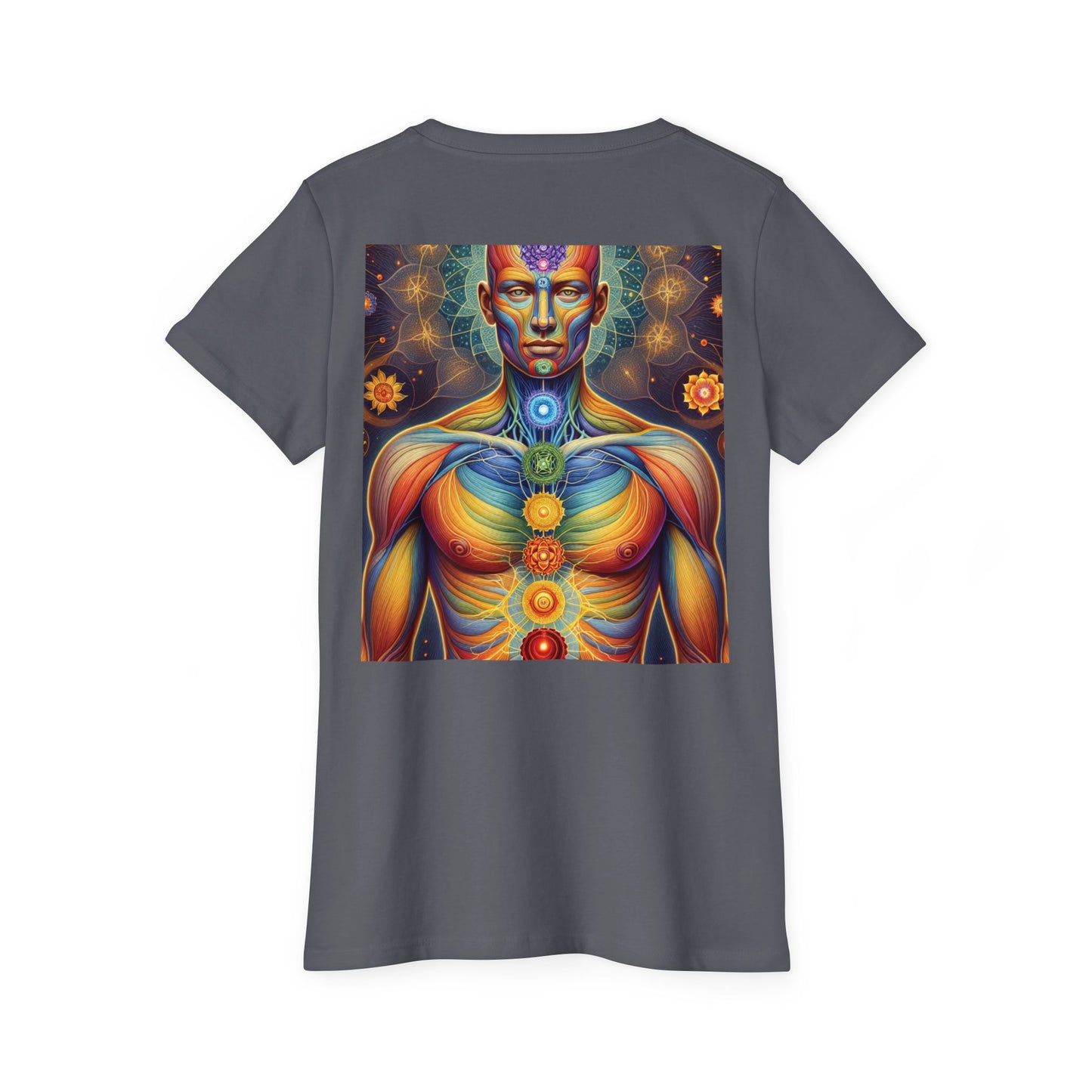 Women’s Organic Chakra Art T-Shirt - Vibrant Spiritual Design