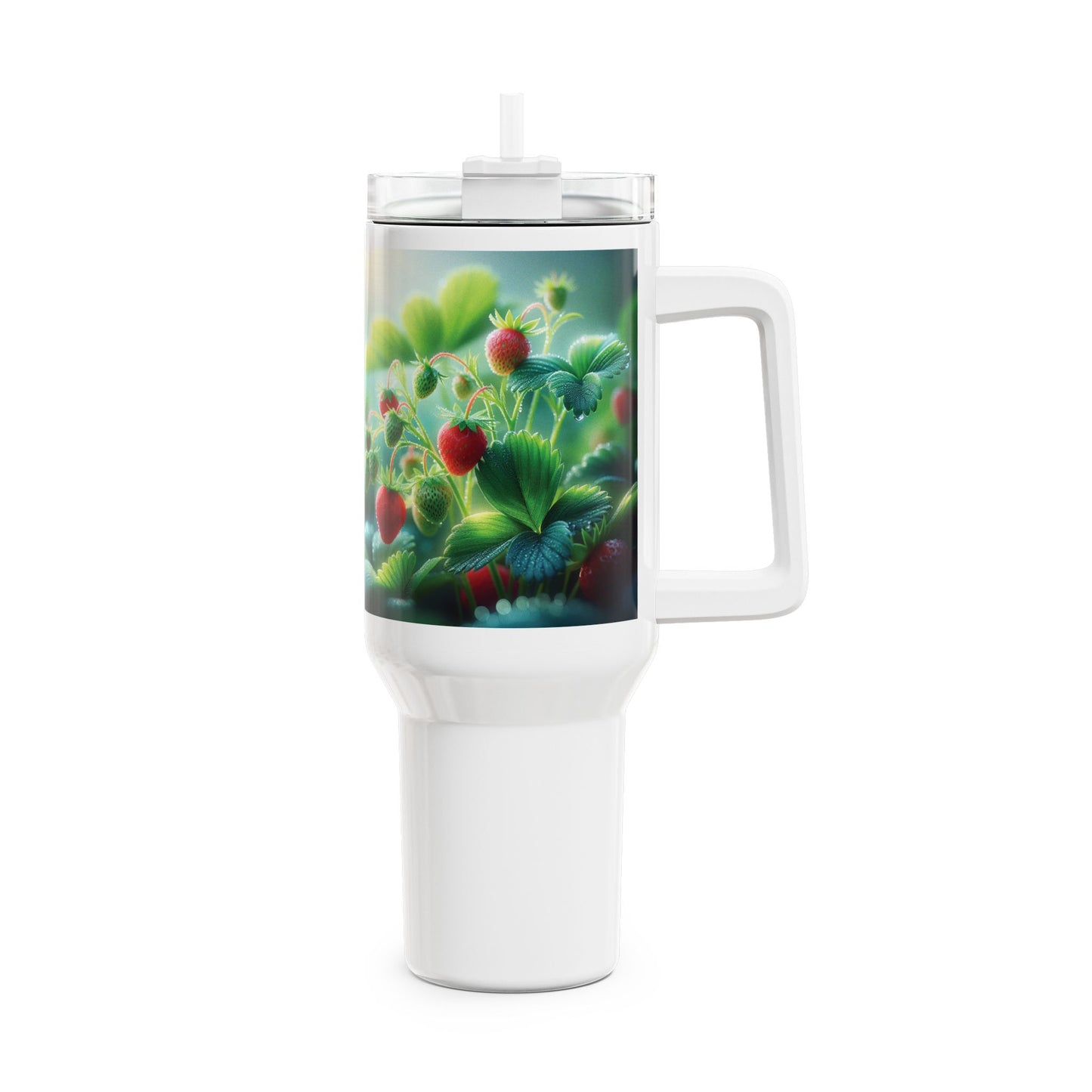 40oz Tumbler - Strawberry Plants Design