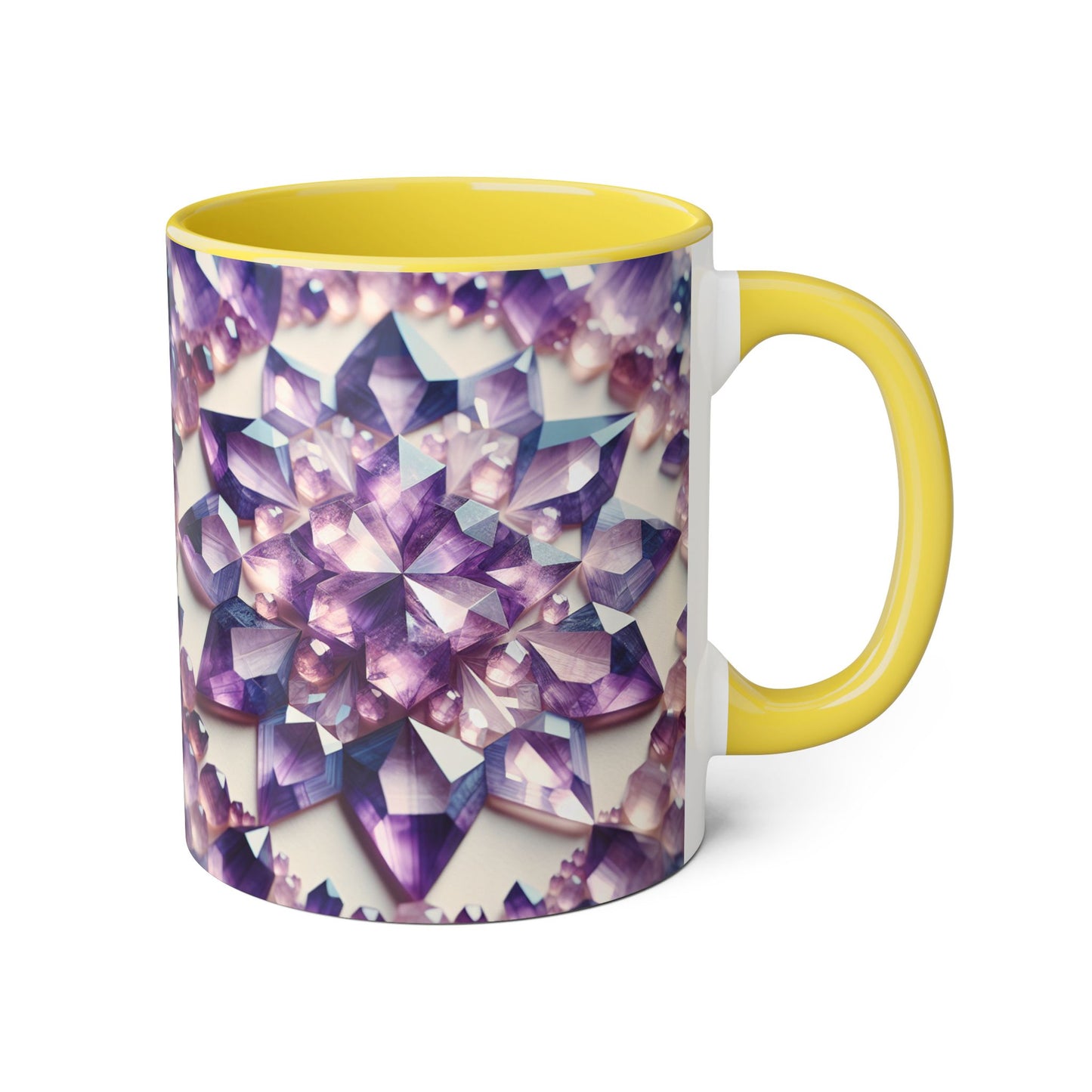 Elegant Purple Crystal Accent Mug, Unique Gift for Gem Lovers, Decorative Coffee Cup, Birthday Present, Home Office Decor
