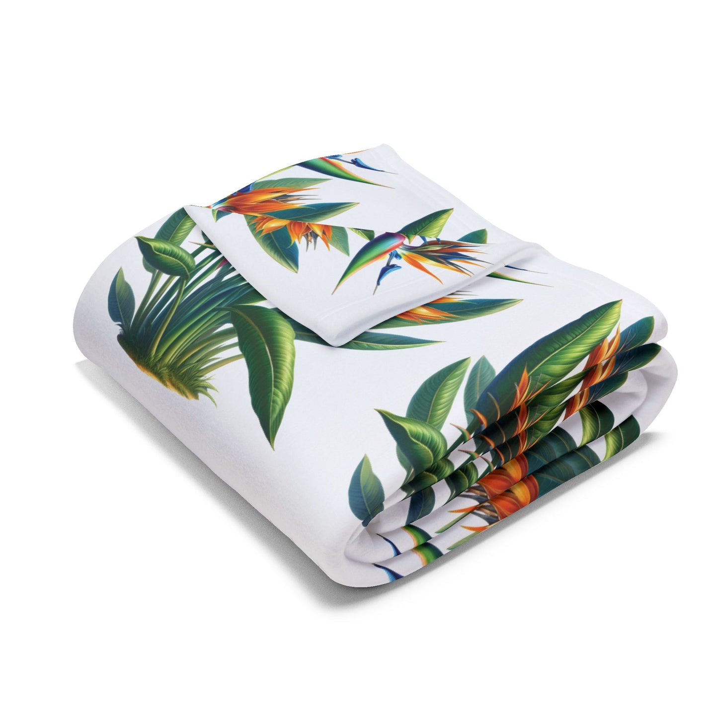 Fleece Blanket - Bird of Paradise Plant Decor, Cozy Throw, Botanical Home Decor, Tropical Blanket, Floral Bedding