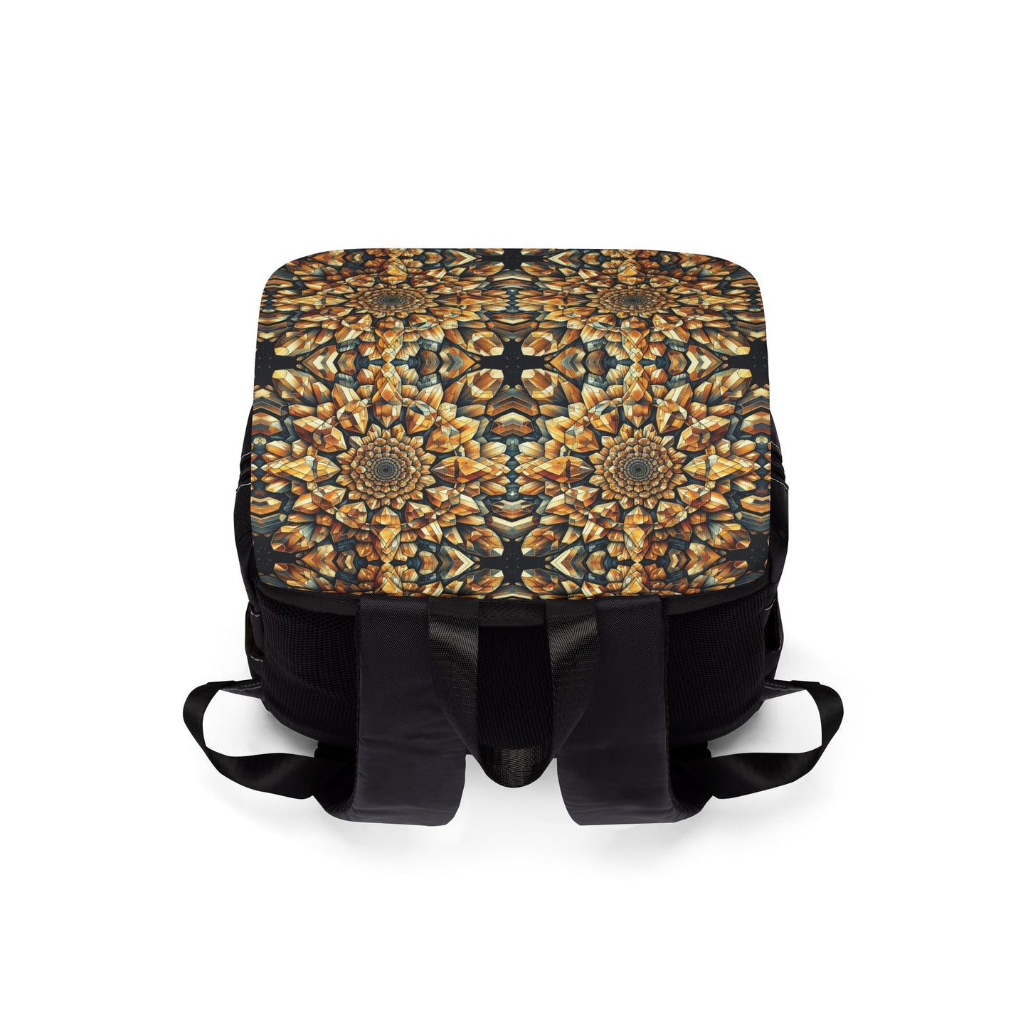 Citrine Geometric Design Shoulder Backpack