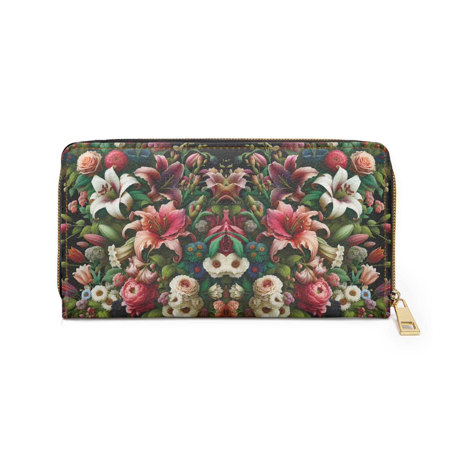 Zipper Wallet with Lily Inspired Design