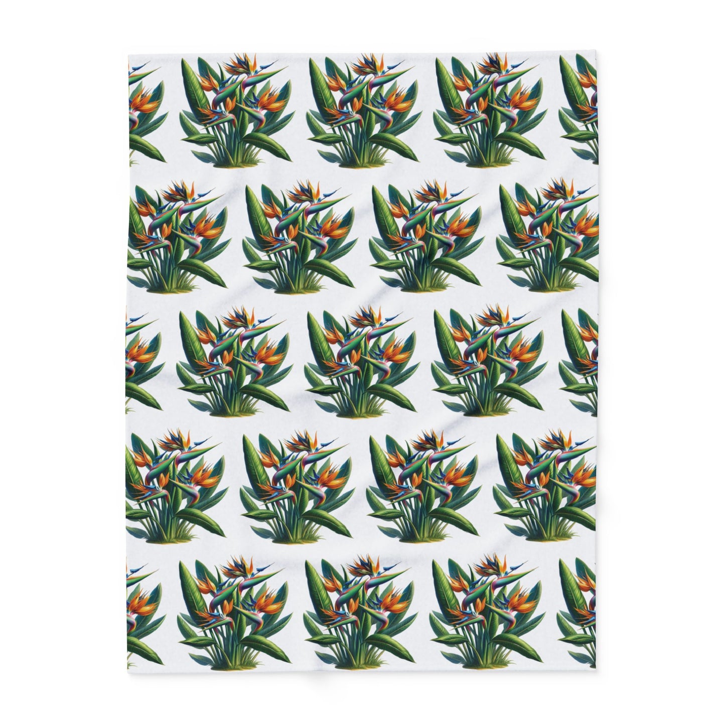 Fleece Blanket - Bird of Paradise Plant Decor, Cozy Throw, Botanical Home Decor, Tropical Blanket, Floral Bedding