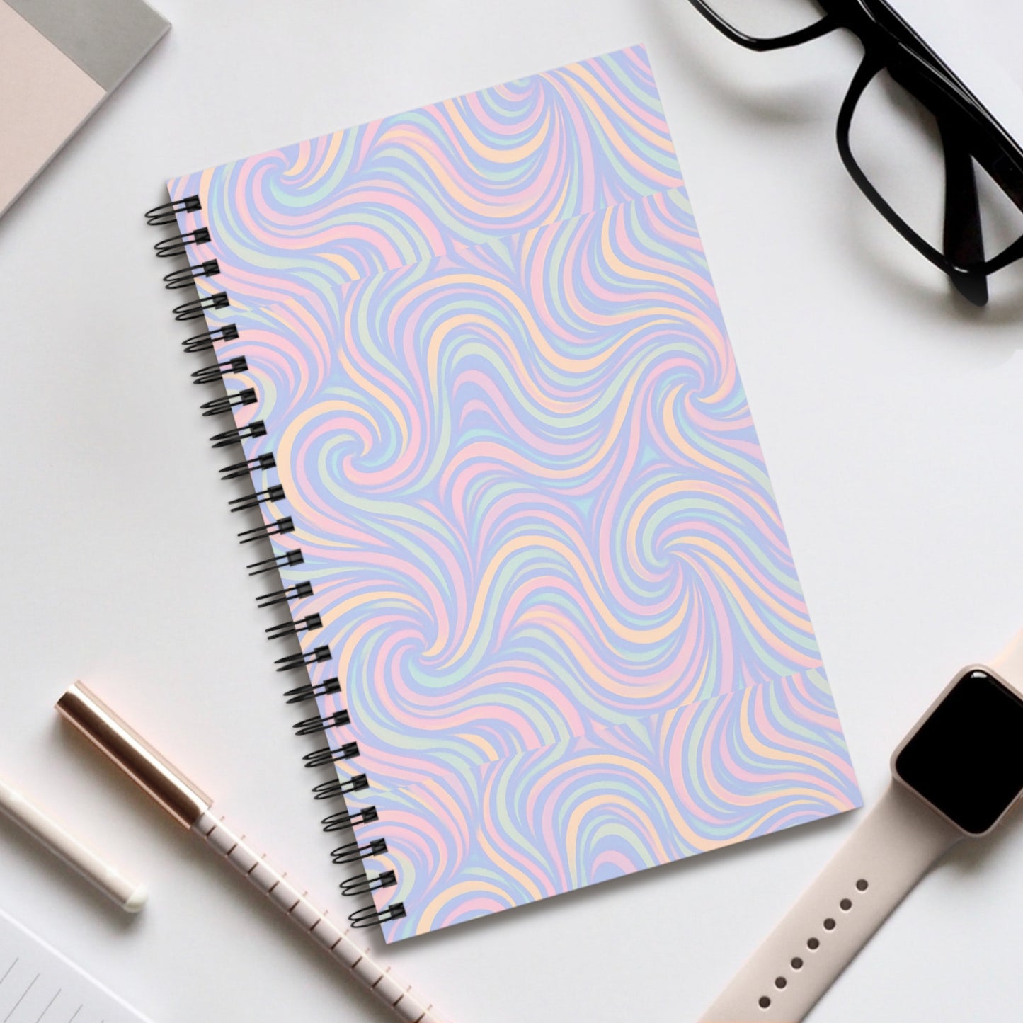 Pastel Swirl Spiral Journal