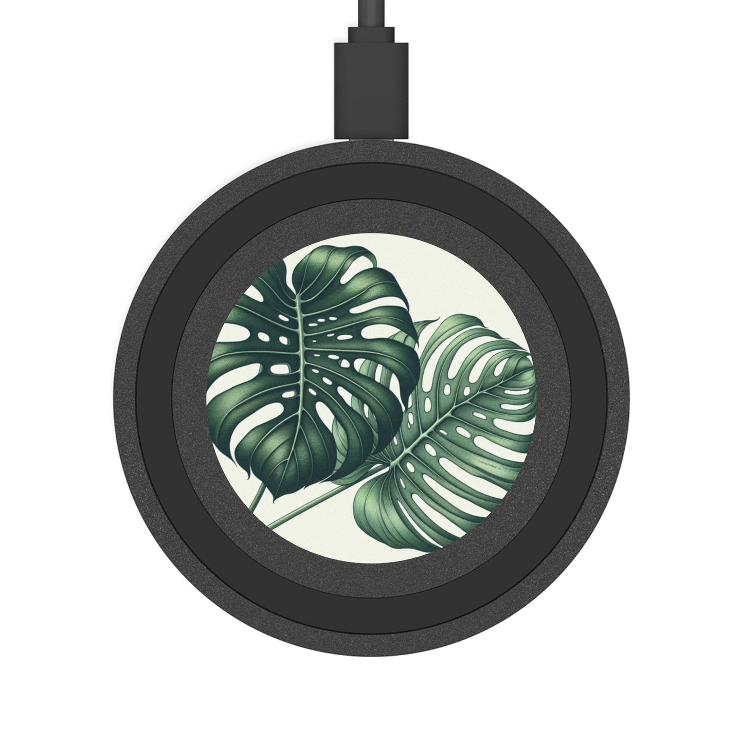 Wireless Charging Pad: Monstera Leaves Design
