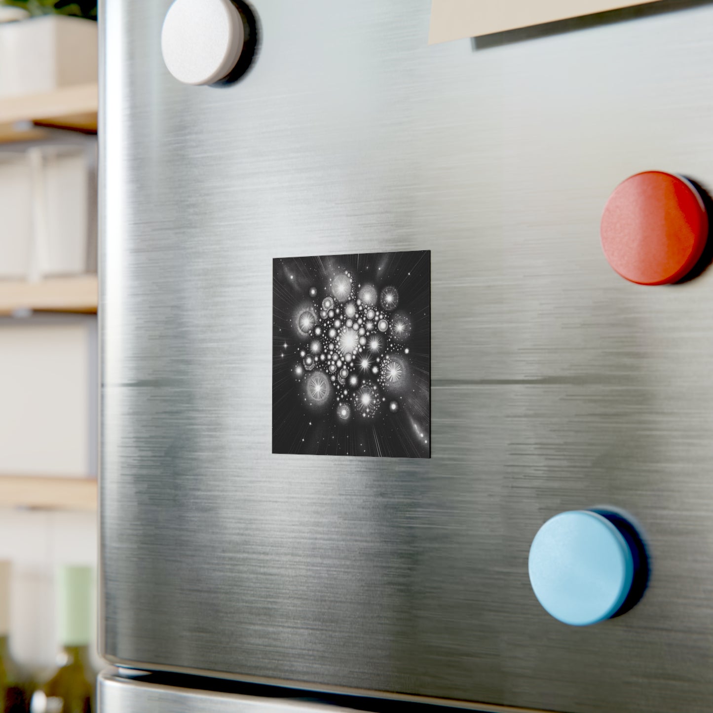 Star Cluster Square Magnet, Fridge Magnet, Magnetic Decor, Astronomy Gift, Space Theme Magnet, Celestial Decor