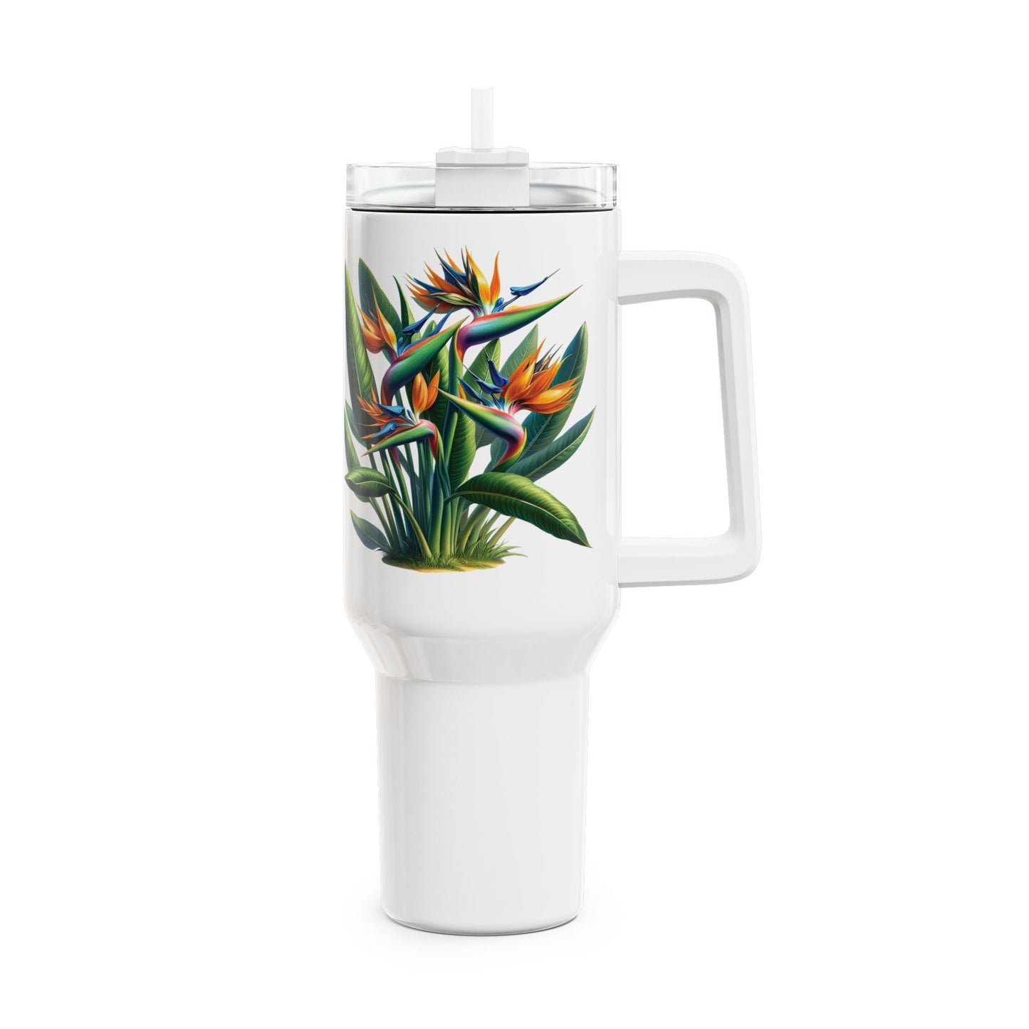 Bird of Paradise Plant Tumbler, 40oz - Tropical Paradise Floral Drinking Cup, Botanical Gift, Plant Lover Mug, Nature Inspired Water Bottle