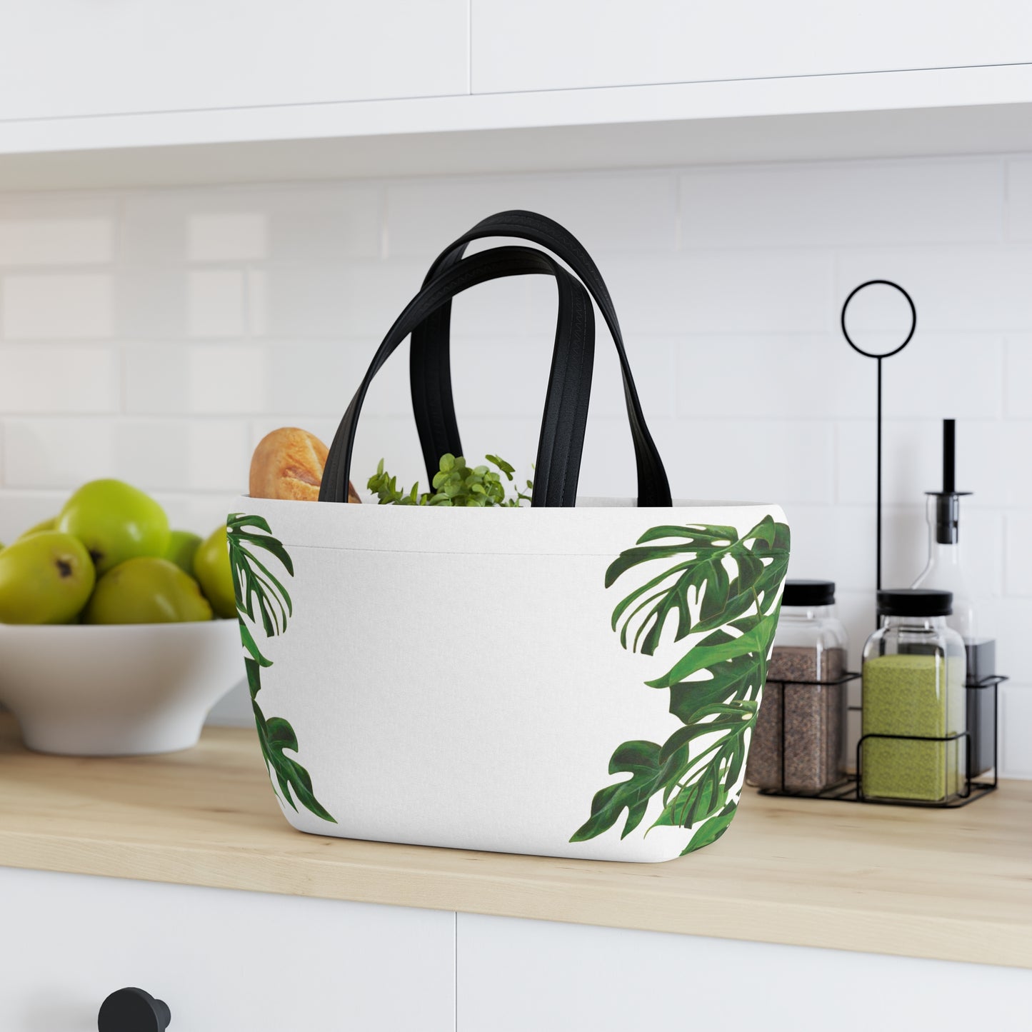 Tropical Monstera Lunch Bag - Insulated Tote for Work, School, Picnics, Gifts, Summer Outings