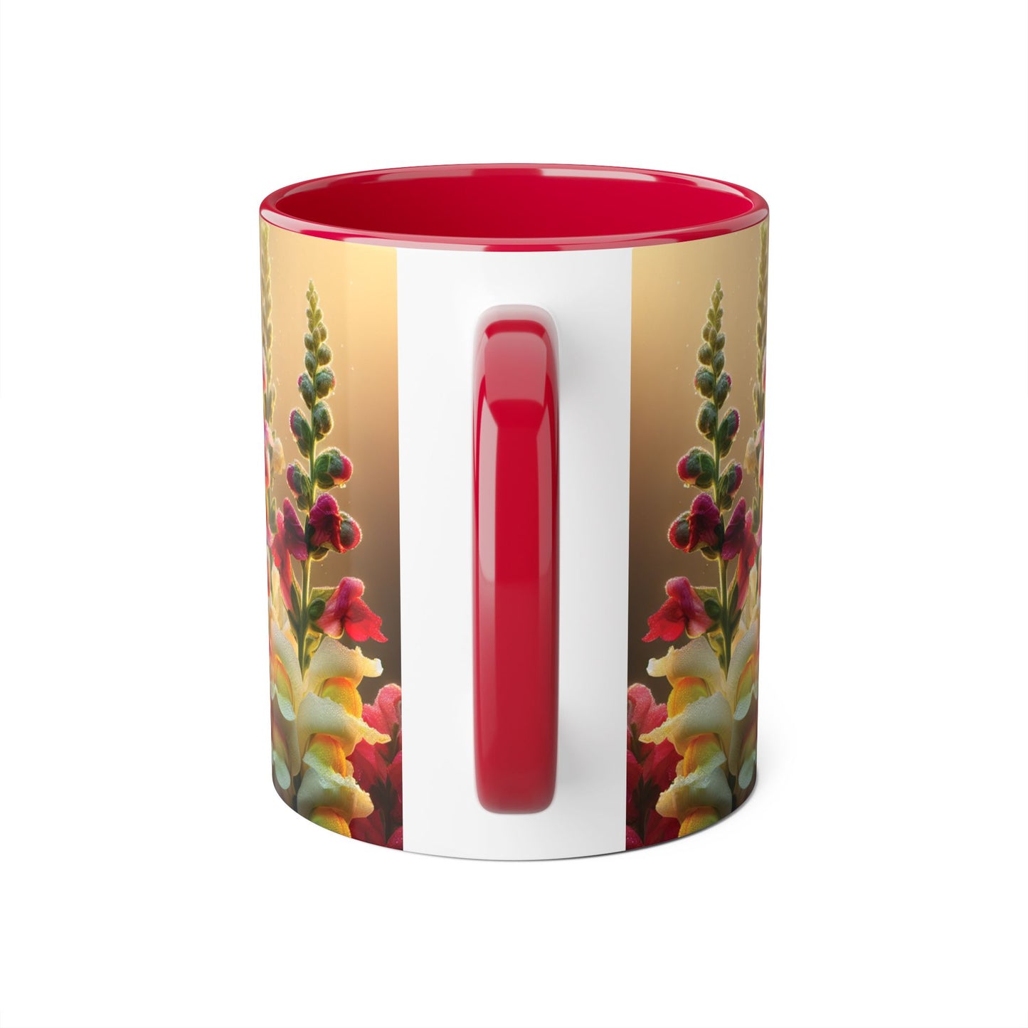 Snapdragon Floral Accent Mug – 11oz Ceramic Coffee Cup for Garden Lovers
