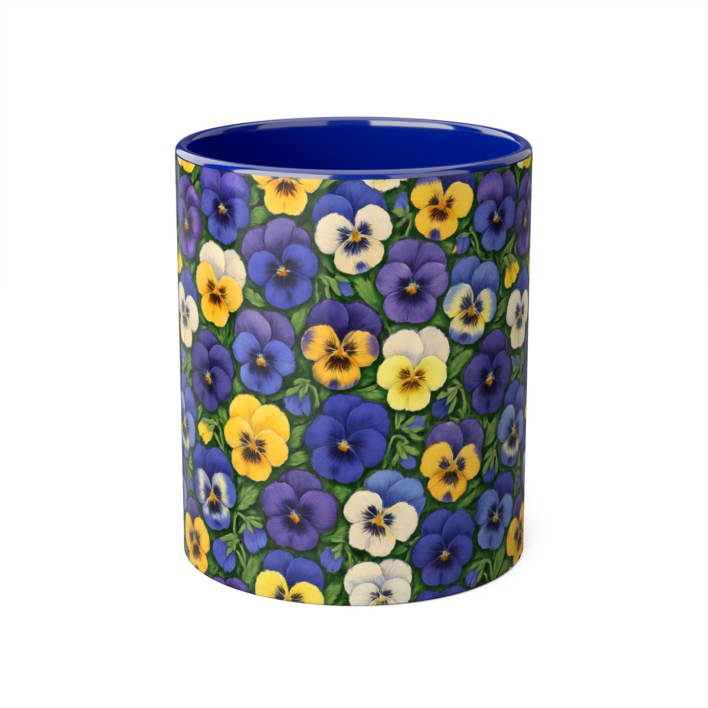 Pansy Pattern Accent Mug, Floral Coffee Cup, Tea Mug, Flower Design, Gardener Gift, Spring Decor, Mother's Day Present