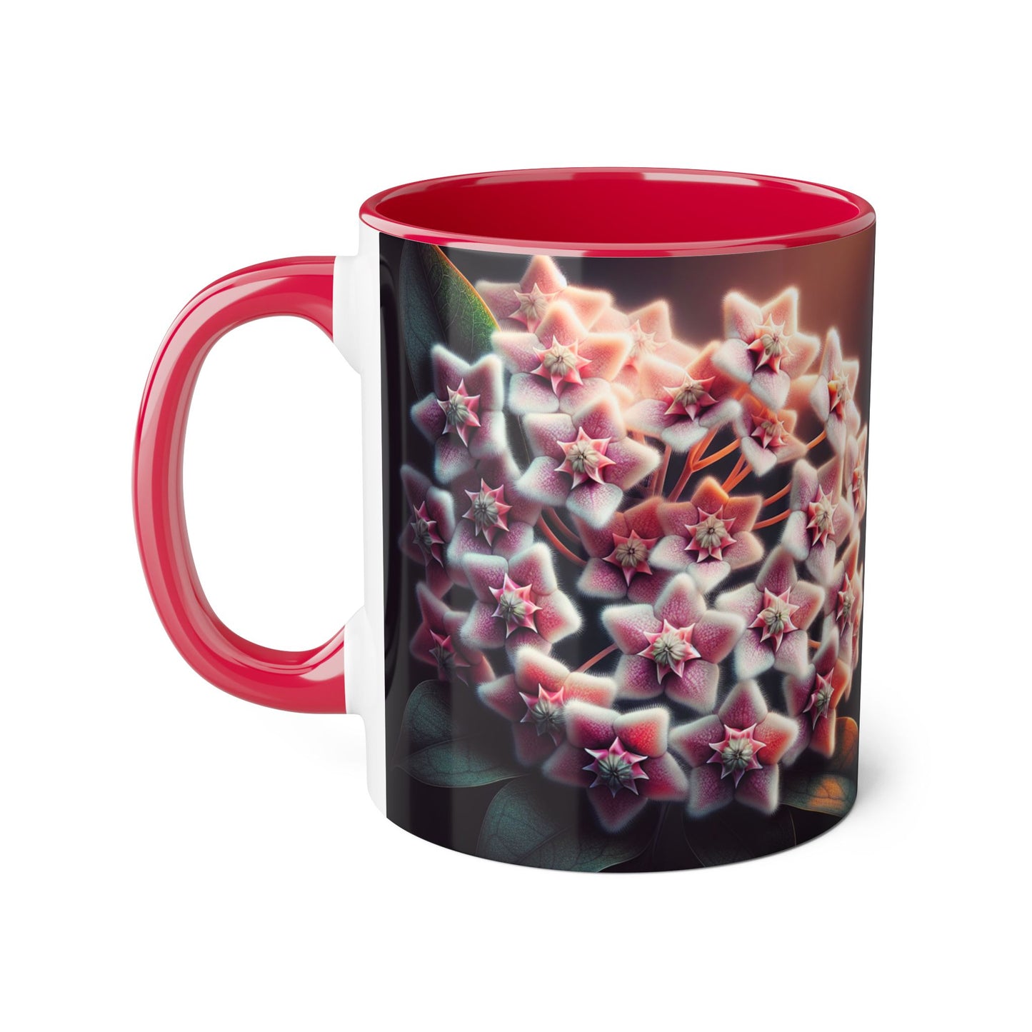 Hoya Bloom Accent Mug, Botanical Coffee Cup, Floral Tea Mug, Plant Lover Gift, Gardening Mug, Nature Inspired Mug