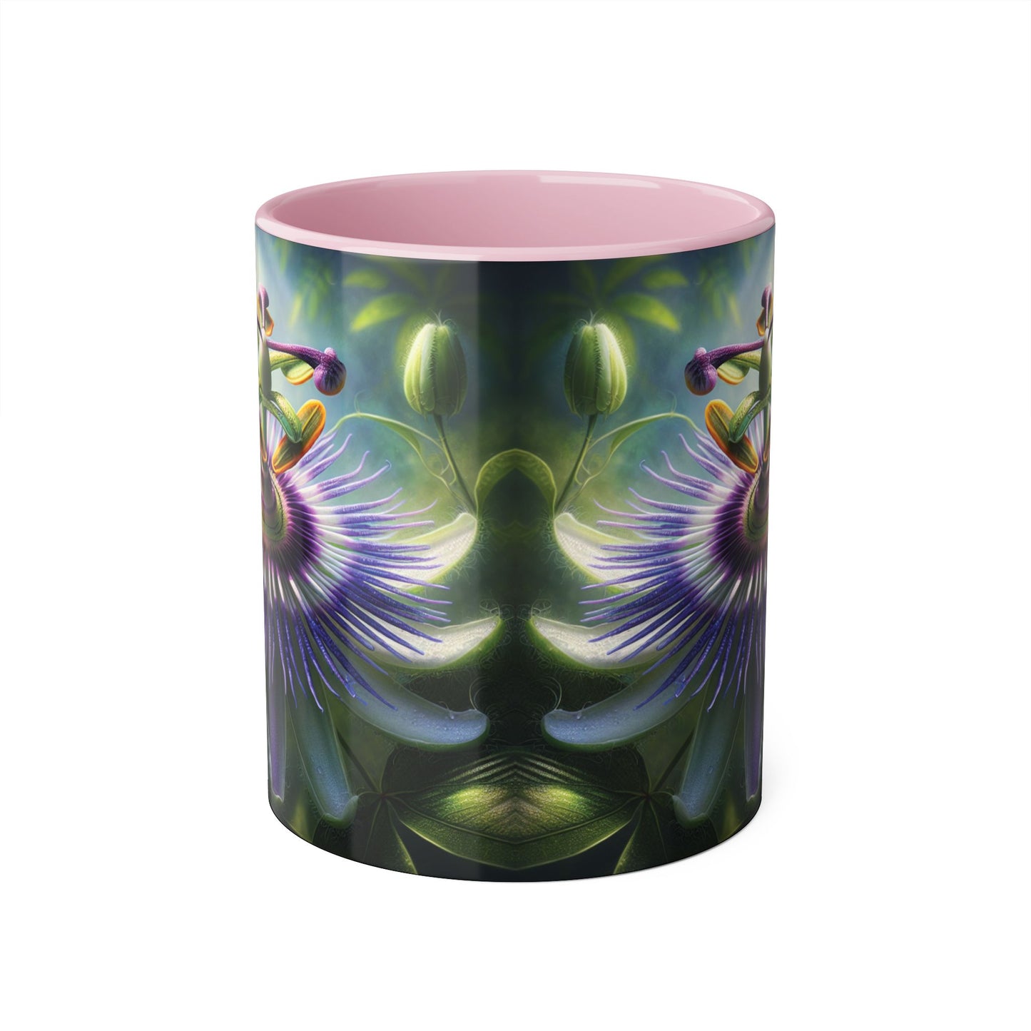 Passionflower Accent Mug, Floral Coffee Cup, Botanical Tea Mug, Nature Lover Gift, Mother's Day Gift, Gardening Mug