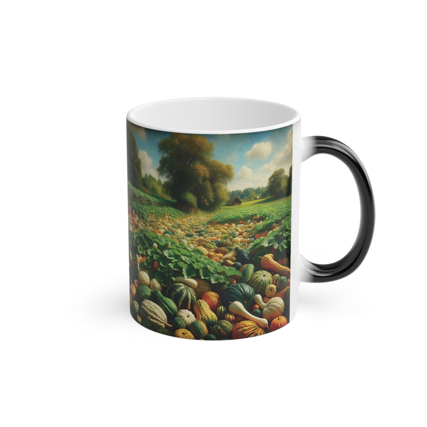 Magic Mug - Gourd Patch Design, Color Changing Cup, Heat Sensitive Tea Coffee Mug, Kitchen Decor, Unique Gift Idea