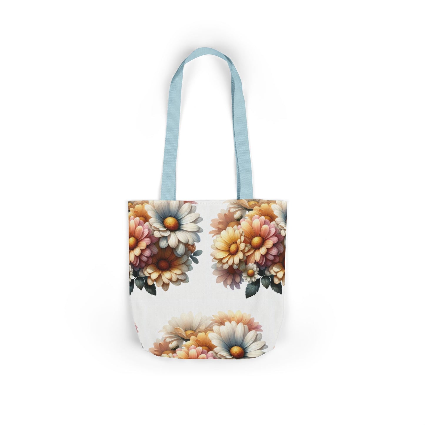Floral Canvas Tote Bag with 5-Color Straps - Stylish