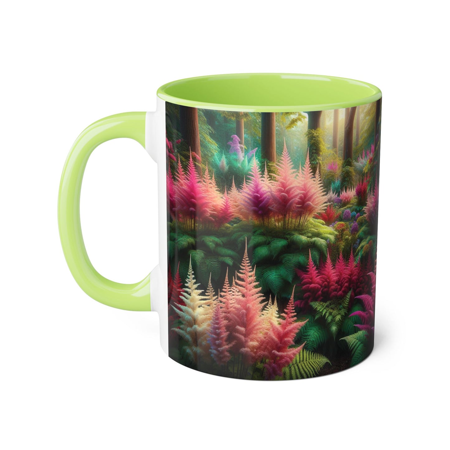 Astilbe Blooms Accent Mug, Floral Tea Cup, Coffee Mug, Gift for Gardeners, Botanical Kitchen Decor, Nature Lover Ceramic Mug, Plant Lady