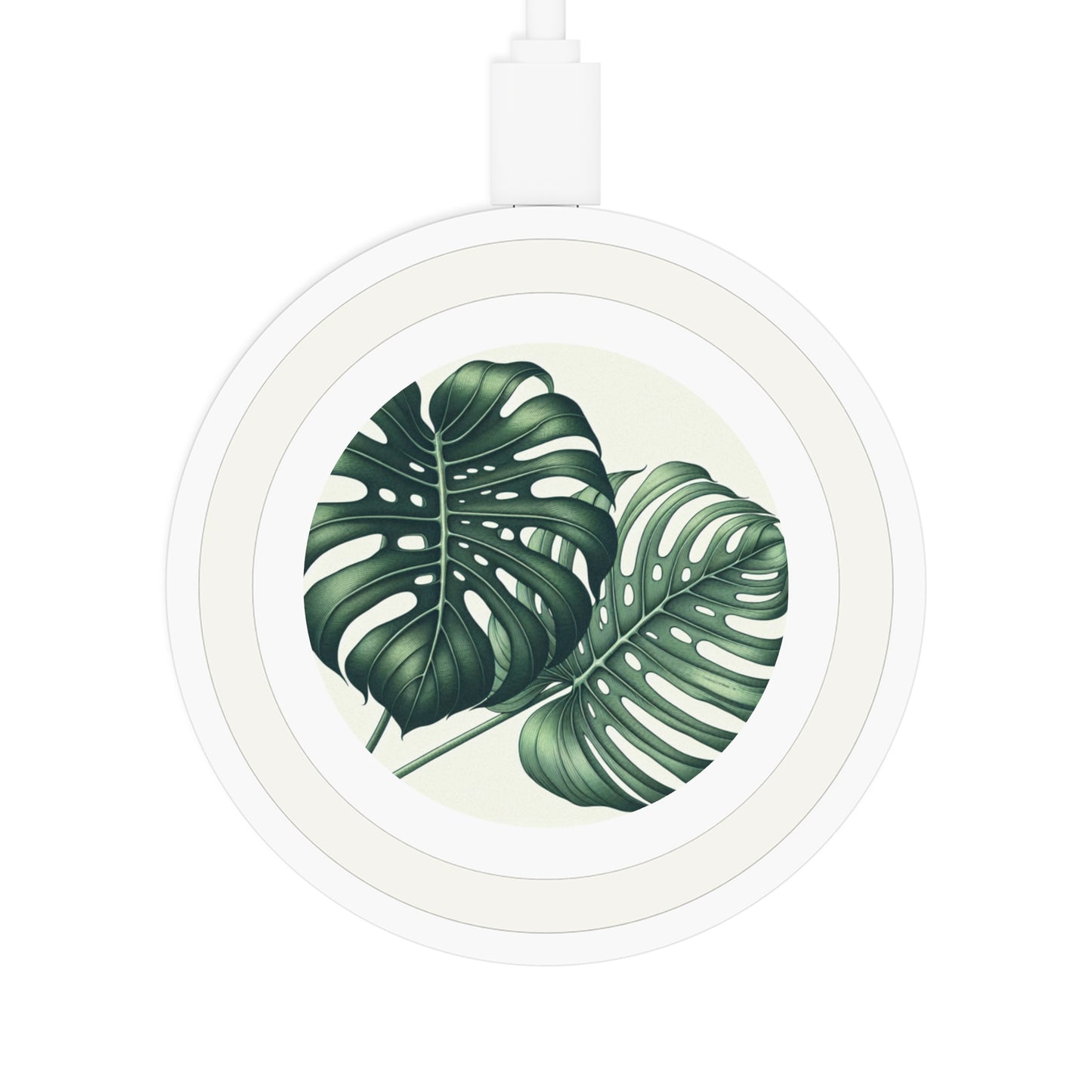 Wireless Charging Pad: Monstera Leaves Design