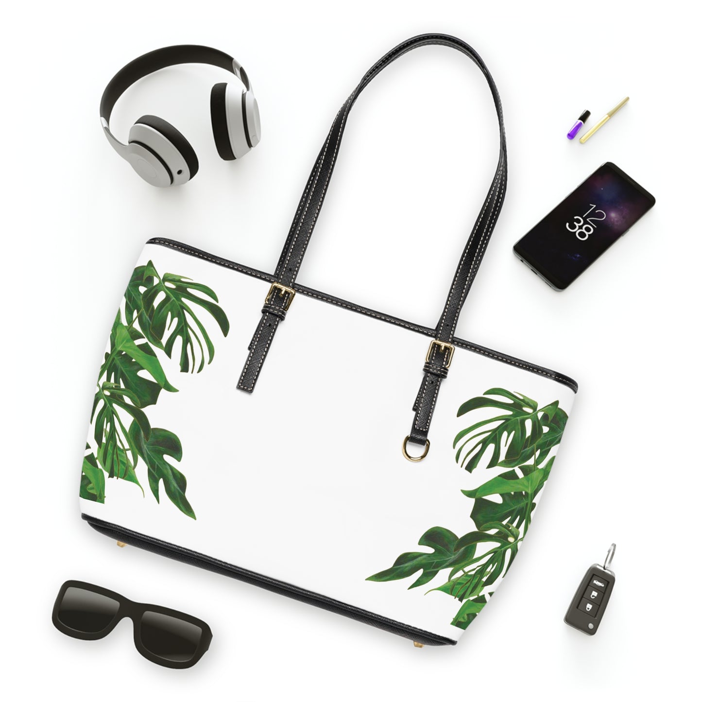 Tropical PU Leather Shoulder Bag - Stylish Handbag for Women, Perfect for Travel, Everyday Use, Gifts