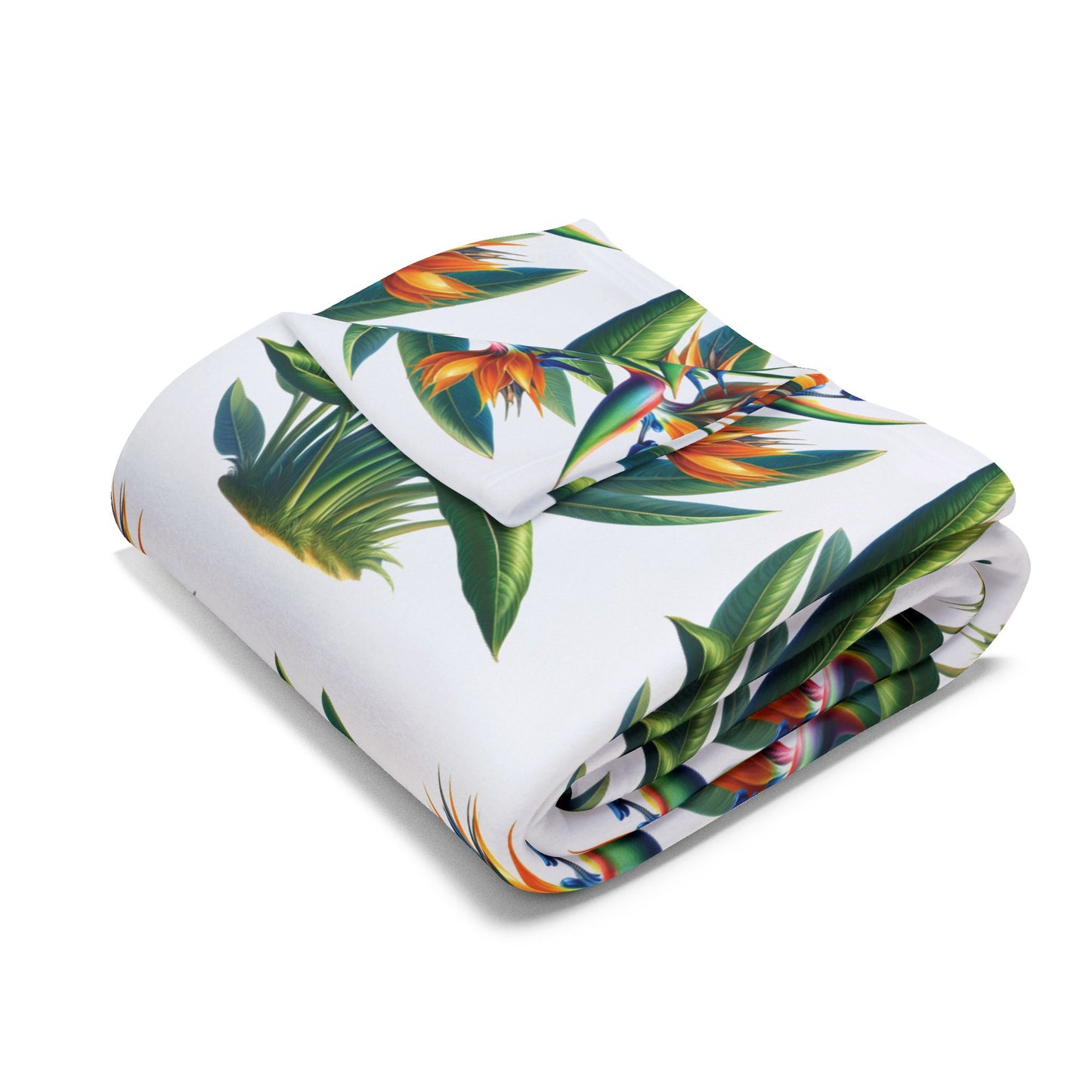 Fleece Blanket - Bird of Paradise Plant Decor, Cozy Throw, Botanical Home Decor, Tropical Blanket, Floral Bedding