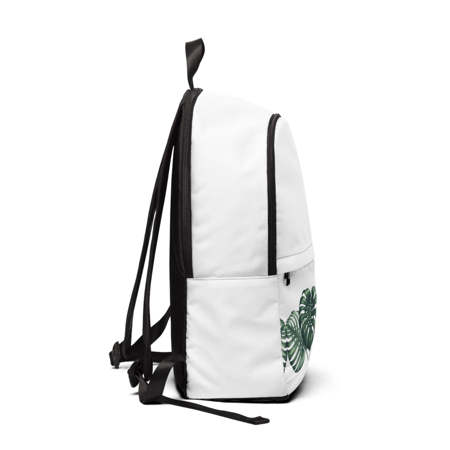 Fabric Backpack Monstera Leaves Print