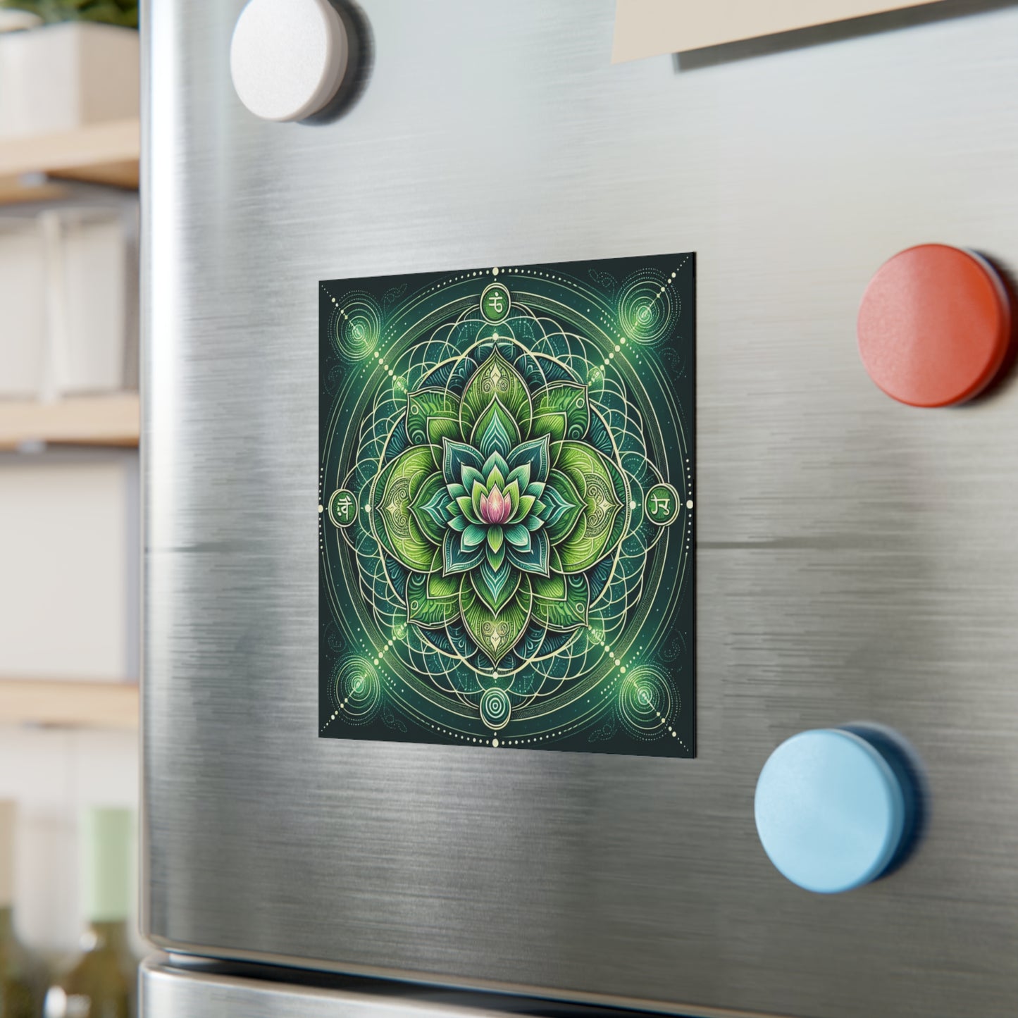 Square Magnet - Heart Chakra Design