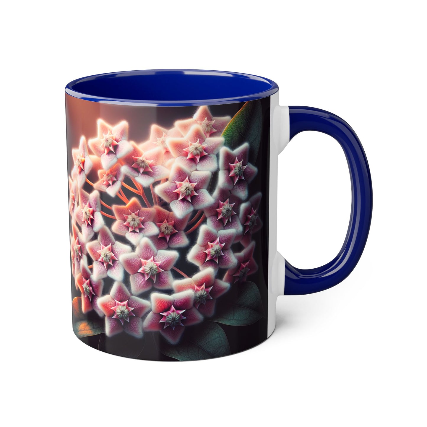 Hoya Bloom Accent Mug, Botanical Coffee Cup, Floral Tea Mug, Plant Lover Gift, Gardening Mug, Nature Inspired Mug