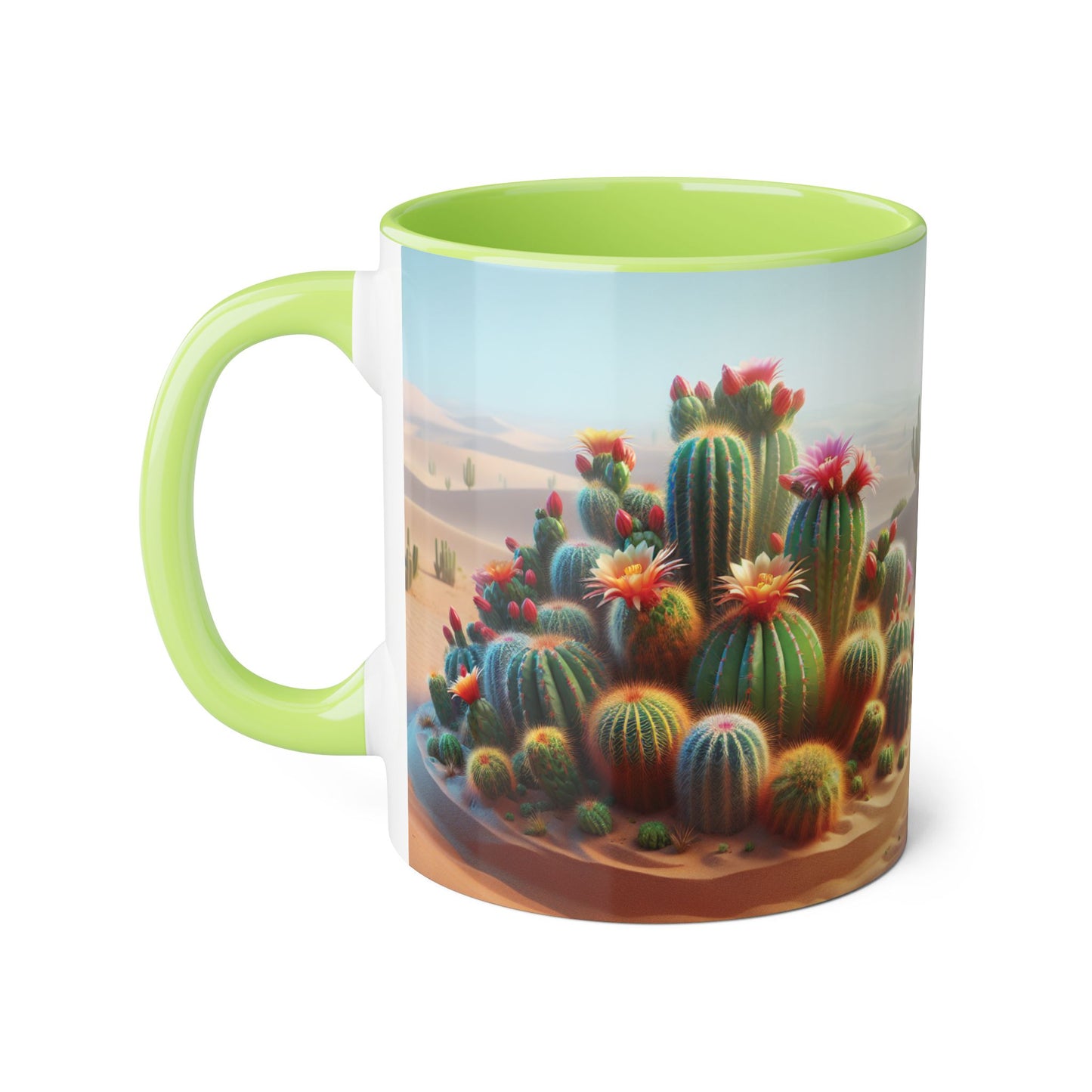 Cactus Accent Mug, Desert Succulent Coffee Cup, Southwest Plant Tea Mug, Botanical Kitchen Decor, Boho Office Gift, Nature Lover Present