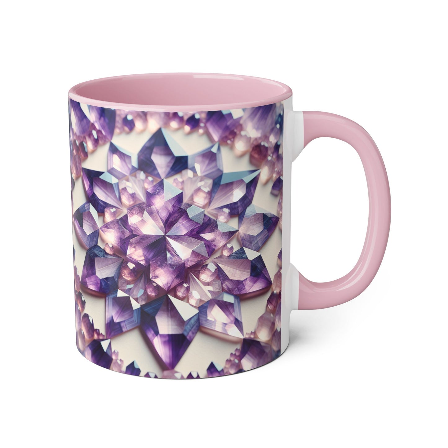 Elegant Purple Crystal Accent Mug, Unique Gift for Gem Lovers, Decorative Coffee Cup, Birthday Present, Home Office Decor