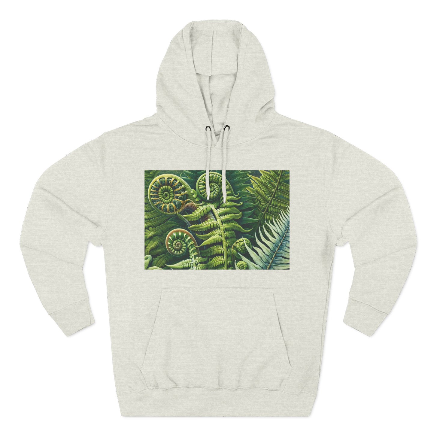 Nature-Inspired Three-Panel Fleece Hoodie for Outdoor Enthusiasts