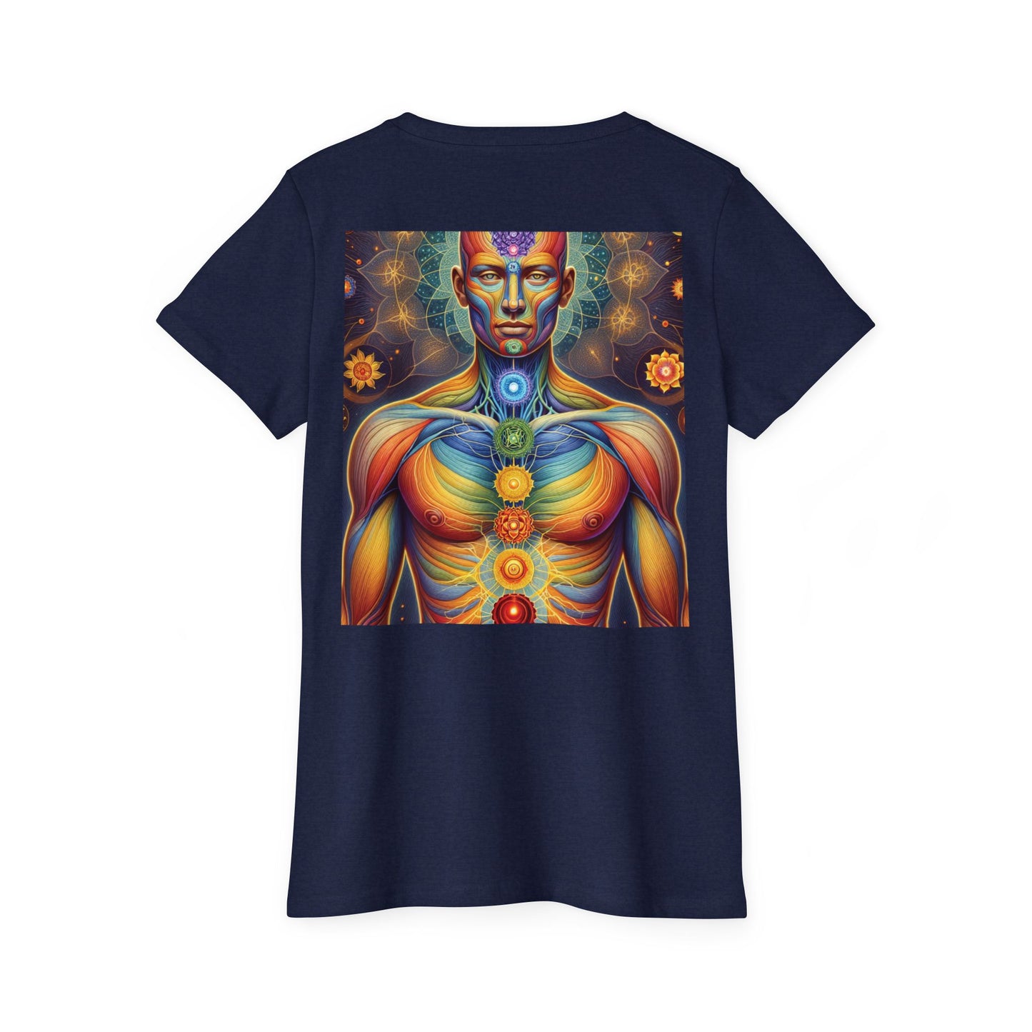 Women’s Organic Chakra Art T-Shirt - Vibrant Spiritual Design